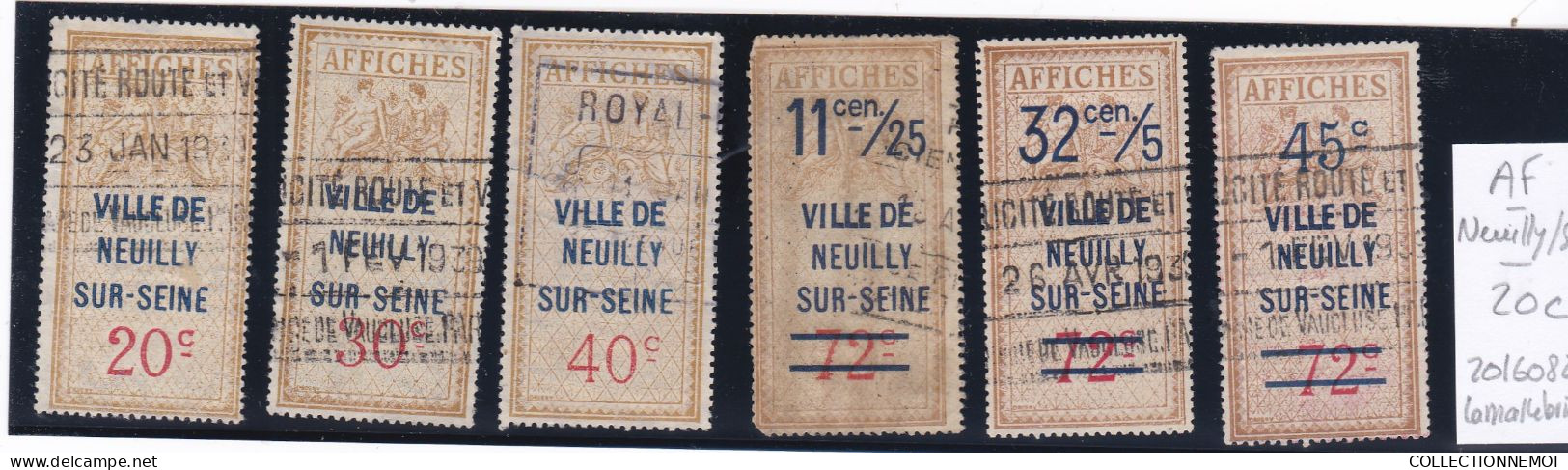 AFFICHES  De VILLE ,,,,,,,,,,,, VILLE DE Neuilly 6 Timbres - Zegels