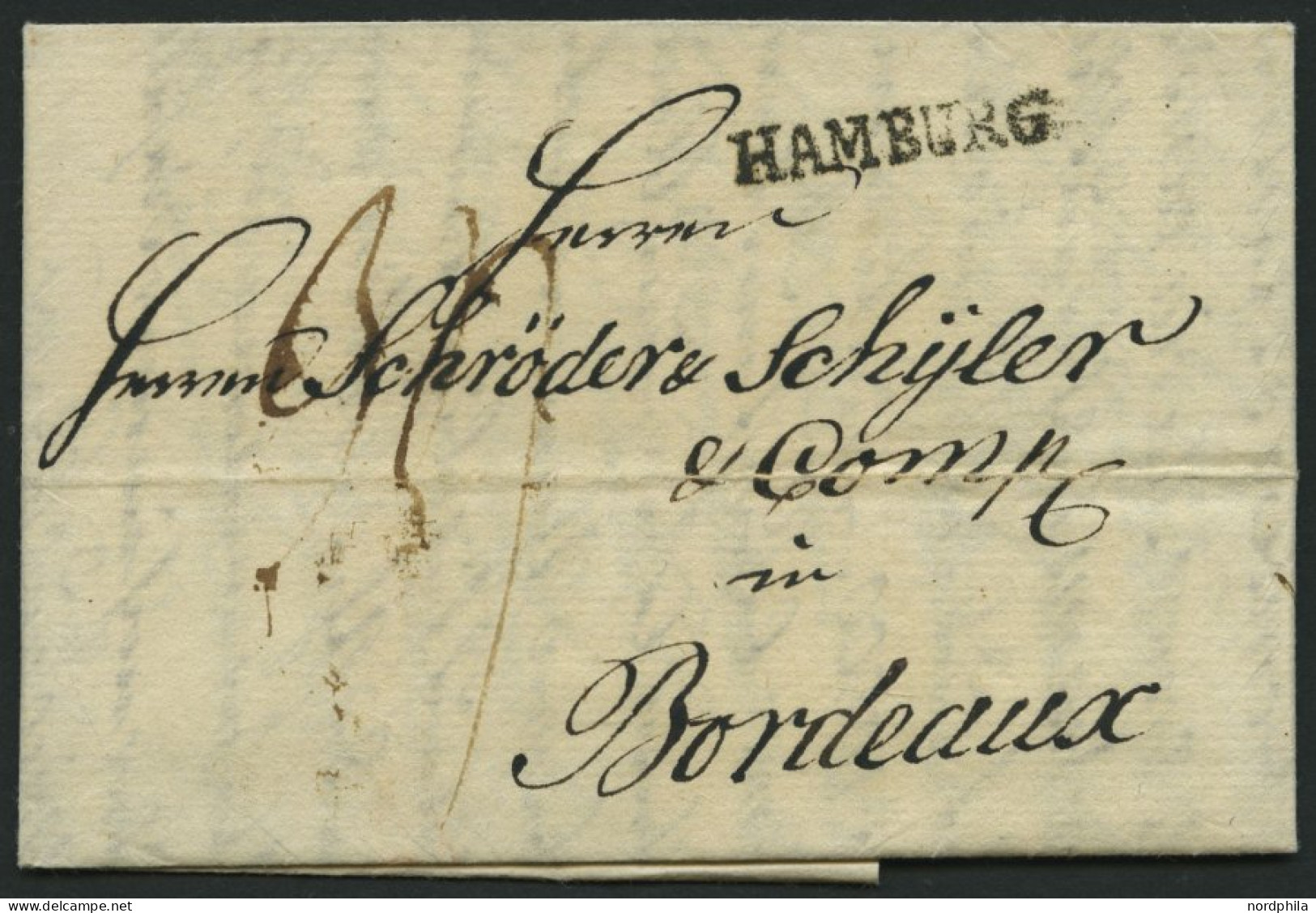 HAMBURG 1799, HAMBURG, L1 Auf Brief Nach Bordeaux, Pracht - Otros & Sin Clasificación