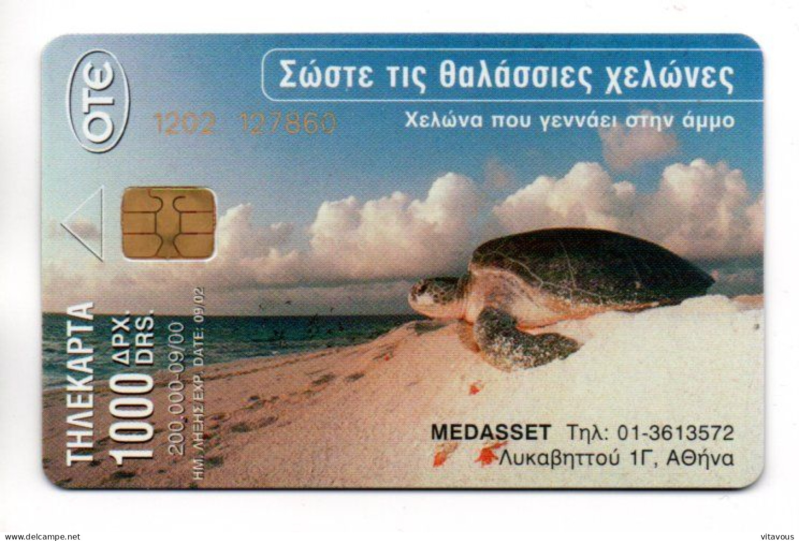 Tortue  Tortoise Turtle  Medasset   Télécarte Grèce Phonecard  (K 279) - Griekenland