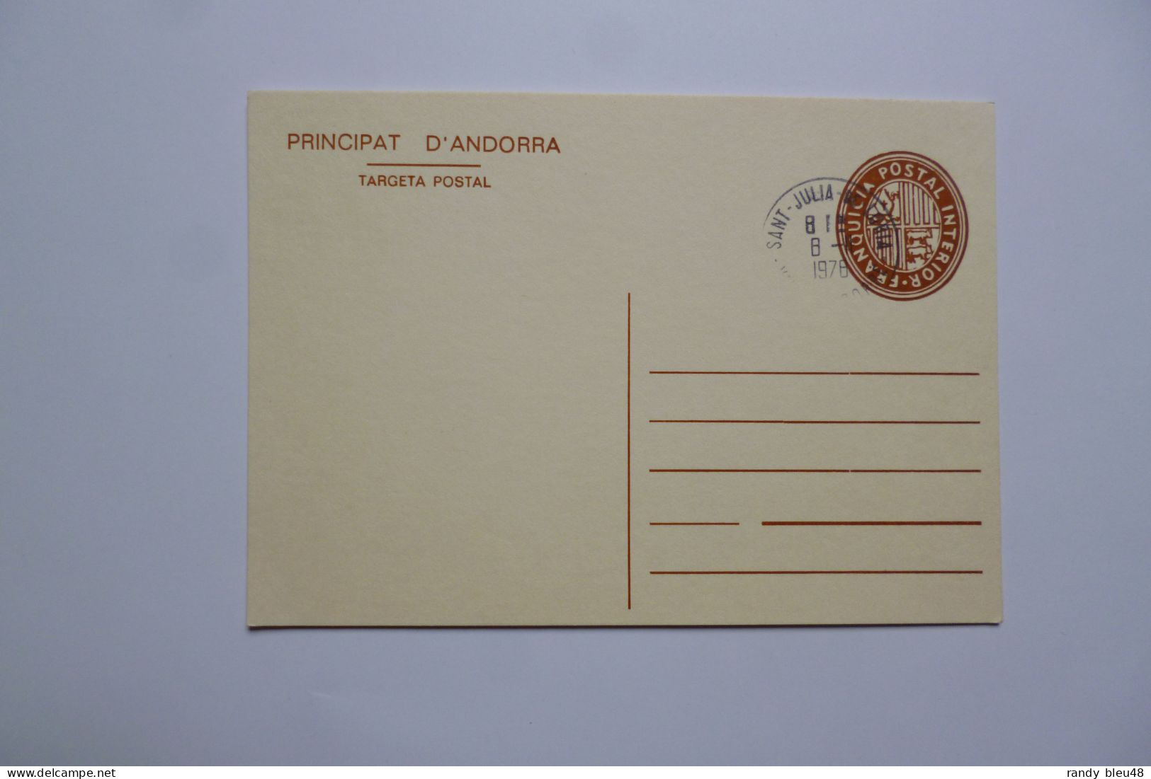 PRINCIPAT  D'ANDORRA  -  Targeta Postal    -  Entier Postal  -  ANDORRA  -  ANDORRE - Andorre