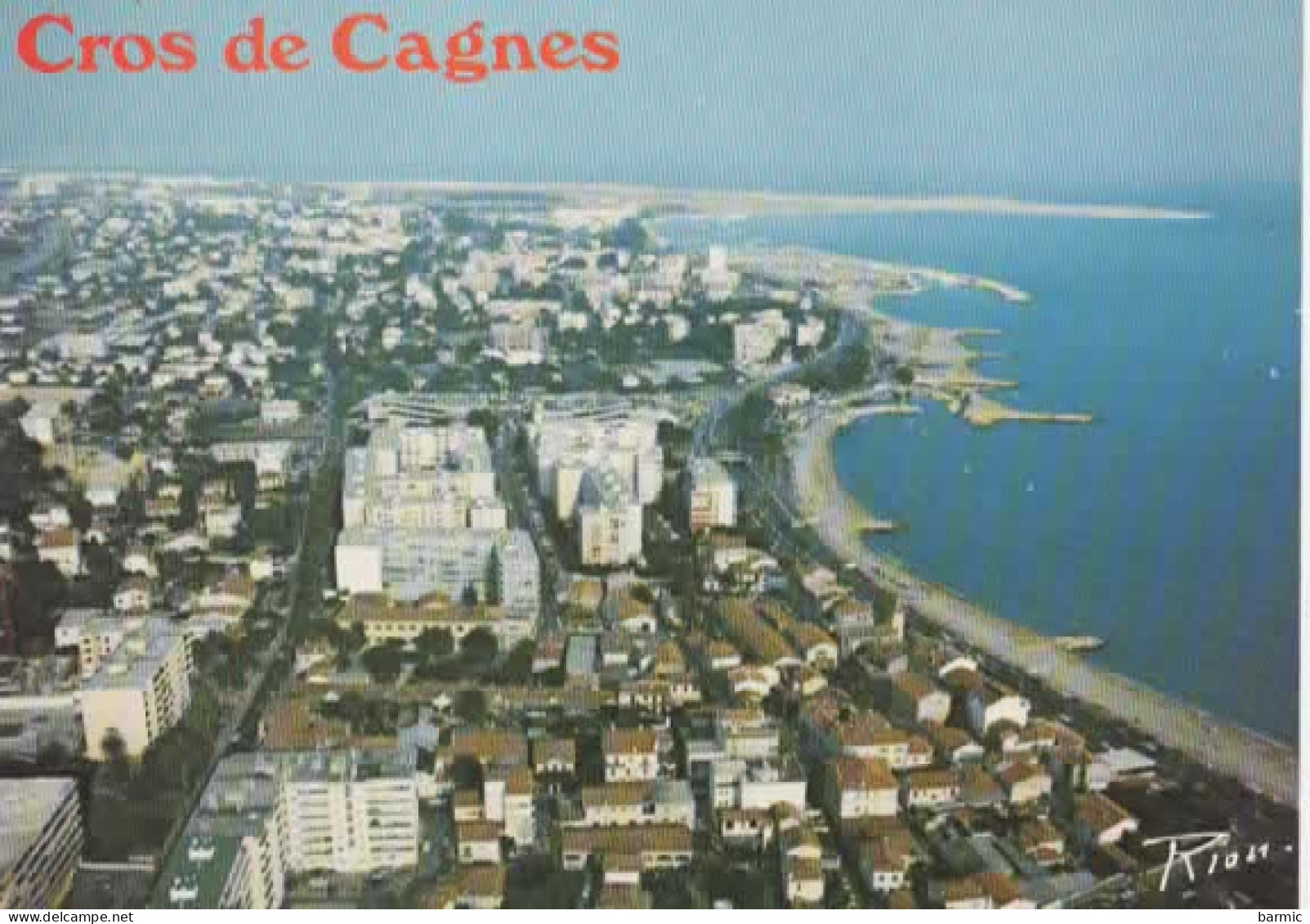GROS DE CAGNES, VUE AERIENNE GENERALE ET PORT COULEUR  REF 15878 - Cagnes-sur-Mer