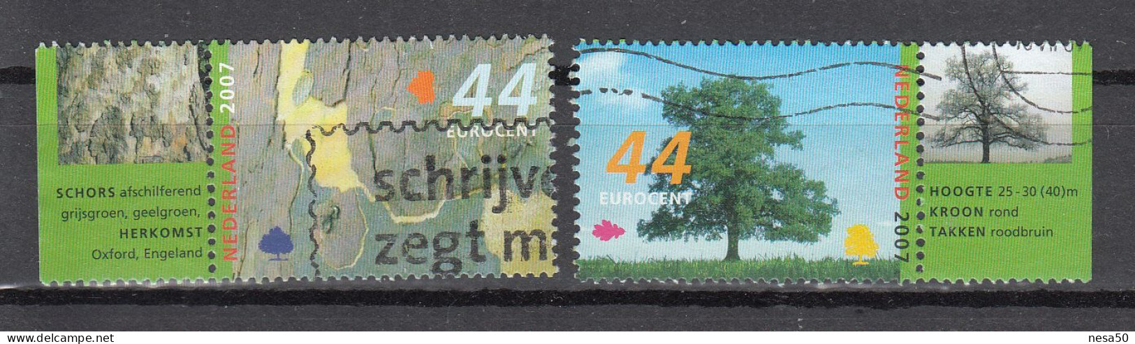 Nederland 2007 Nvph Nr 2510+ 2511, Mi Nr 2508 + 2509  Bomen In De Zomer   Met Tab - Usados