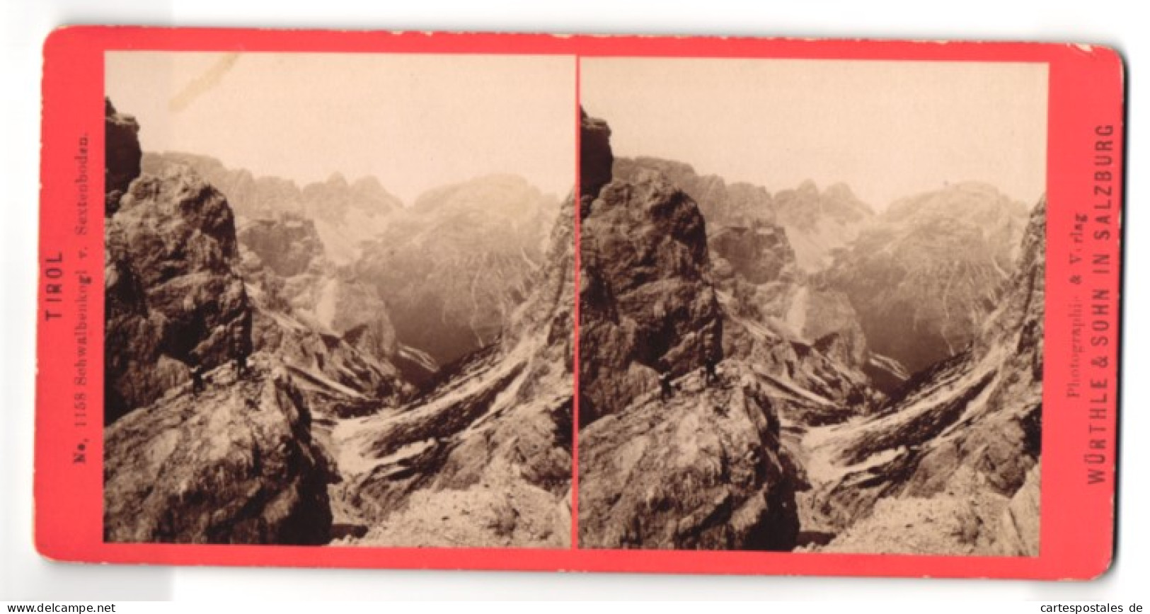 Stereo-Fotografie Würthle & Spinnhirn, Salzburg, Ansicht Maria Luggau, Schwalbenkogl V. Sextenboden  - Stereoscoop