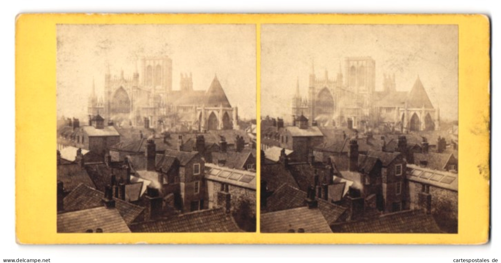 Stereo-Photo G. W. Wilson, Aberdeen, Ansicht York, York Minster From Monk-Bar  - Stereo-Photographie