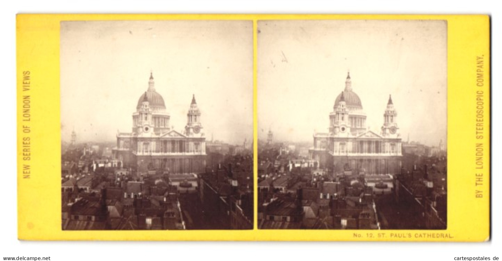 Stereo-Photo London Stereoscopic Co., London, Ansicht London, View To St. Paul`s Cathedrale  - Stereo-Photographie