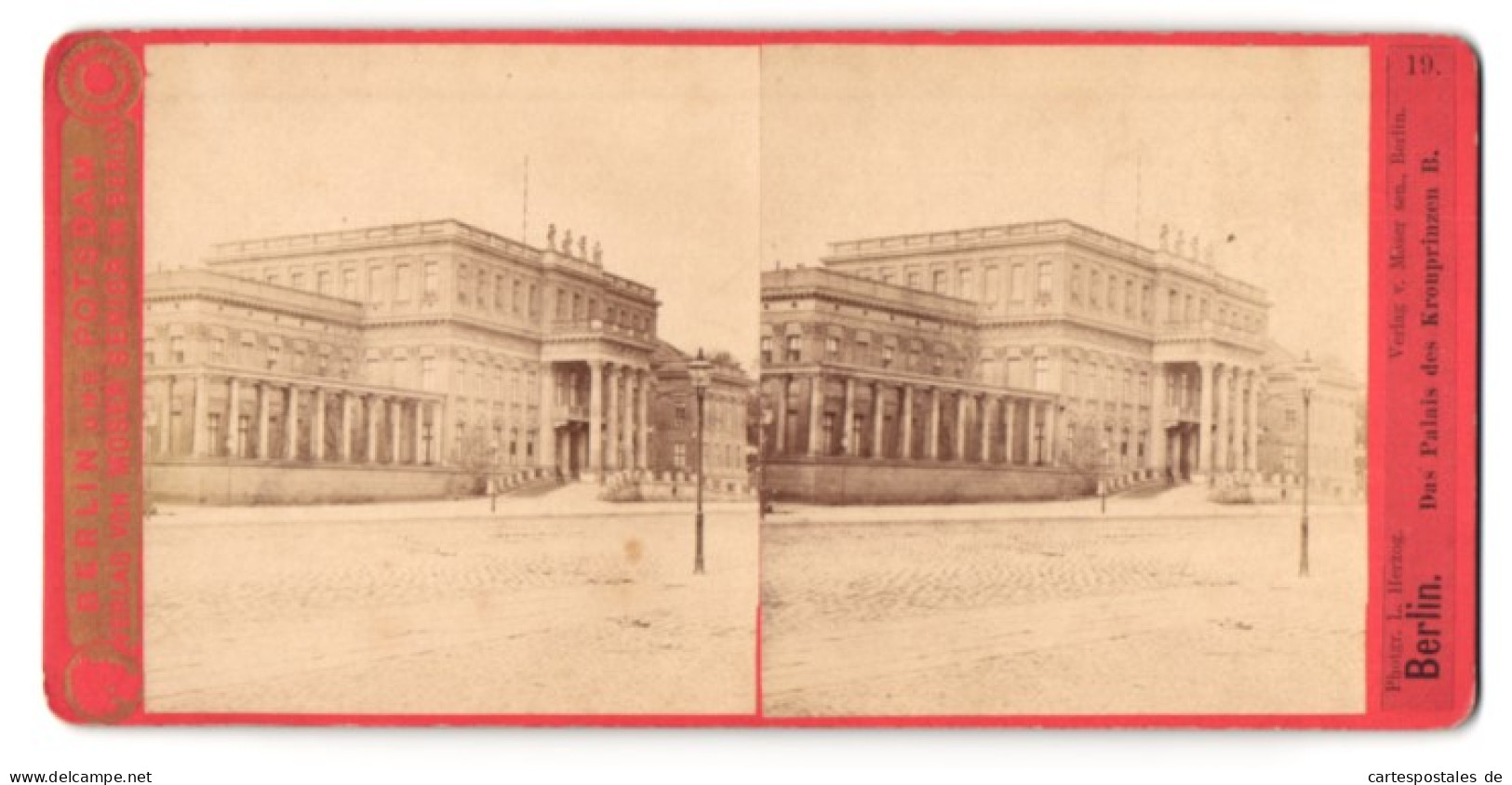 Stereo-Fotografie Moser Senior, Berlin, Ansicht Berlin, Das Palais Des Kronprinzen  - Stereoscopic