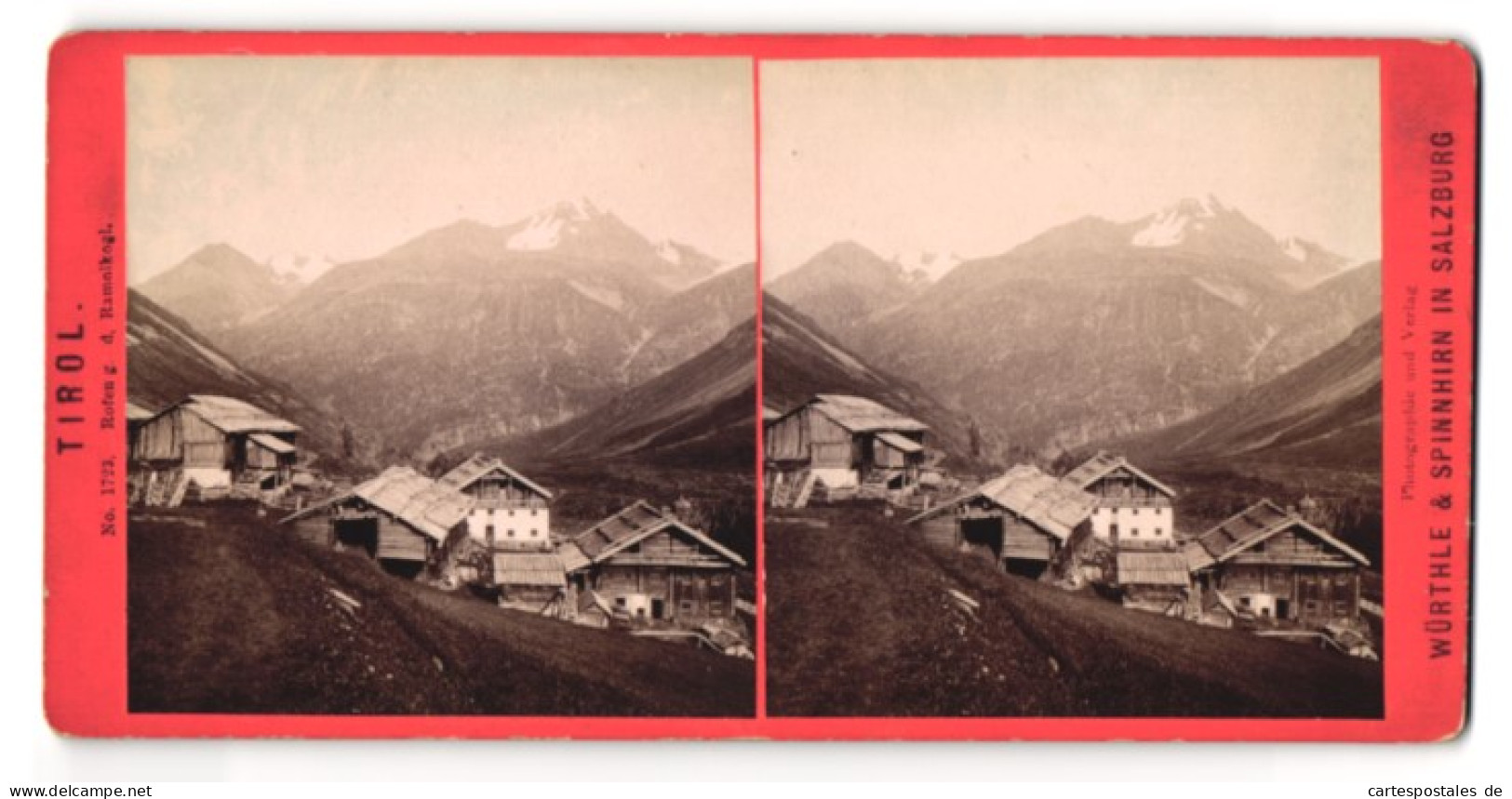 Stereo-Fotografie Würthle & Spinnhirn, Salzburg, Ansicht Rofen, Teilansicht Des Ortes Gegen Den Ramolkogl  - Photos Stéréoscopiques