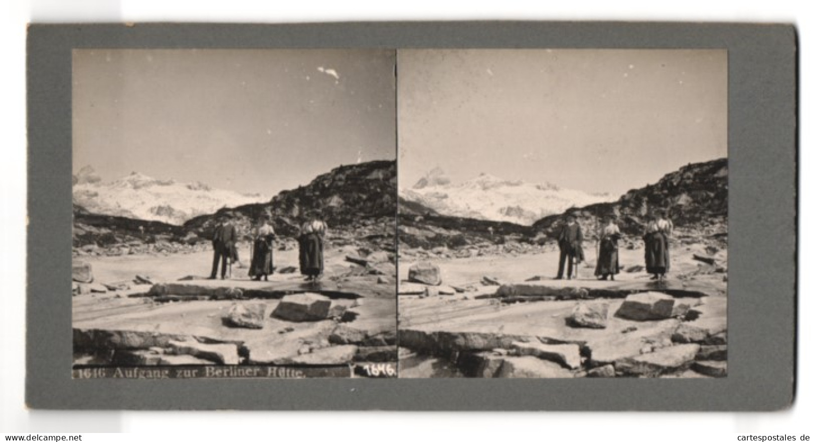 Stereo-Fotografie Unbekannter Fotograf, Ansicht Mayrhofen, Aufgang Zur Berliner Hütte, Bergsteiger  - Stereoscopic