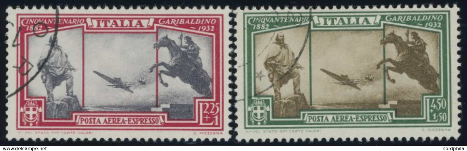 ITALIEN 406/7 O, 1932, 2.25 Und 4.50 L. Flugpost Eilmarken, 2 Prachtwerte, Mi. 70.- - Ohne Zuordnung
