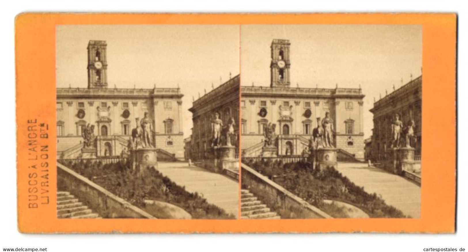 Stereo-Foto Buscs, Ancre, Ansicht Rome, Le Capitol  - Stereoscoop