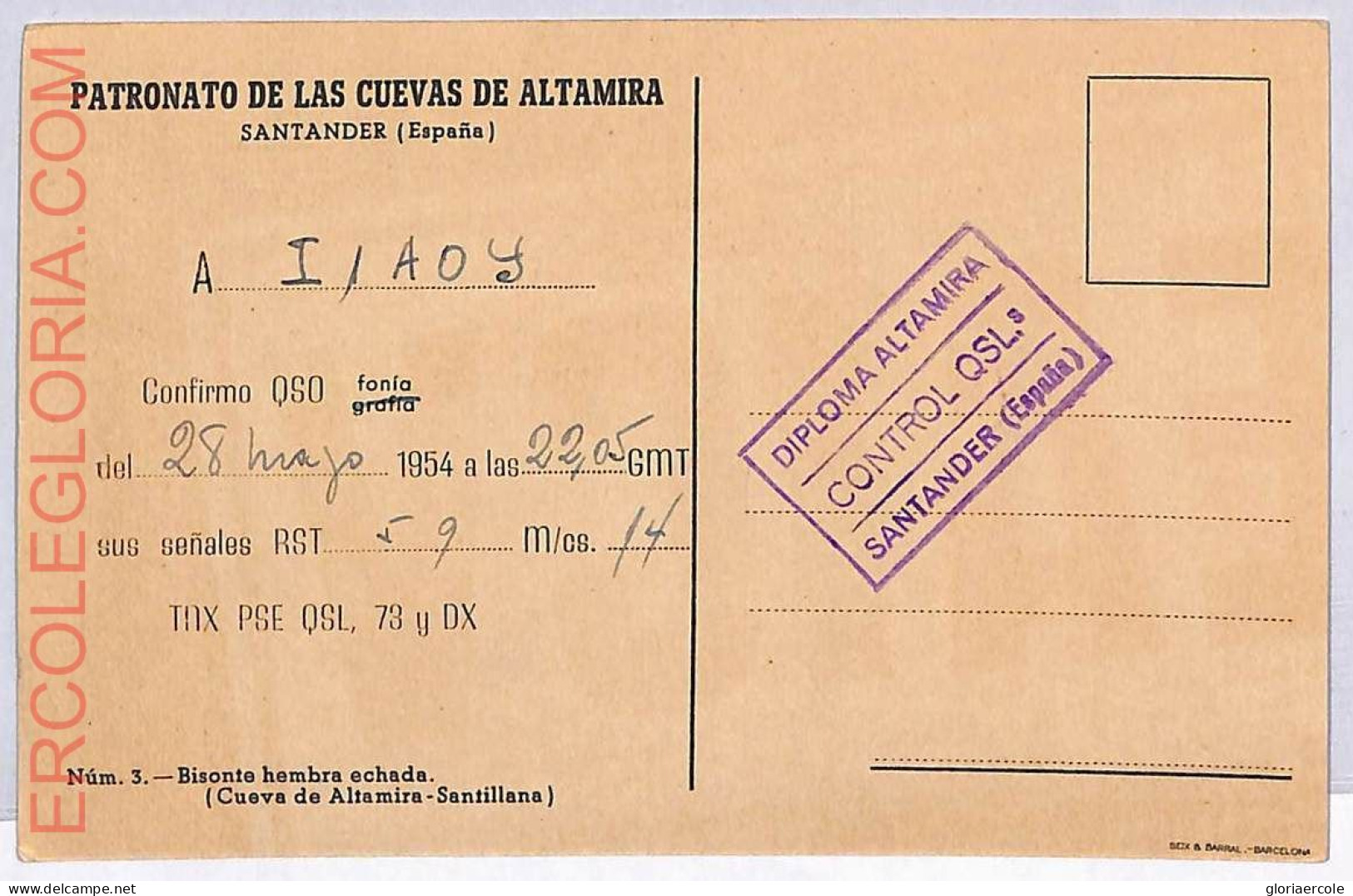 Ad9263 - SPAIN - RADIO FREQUENCY CARD  -  1954 - Radio