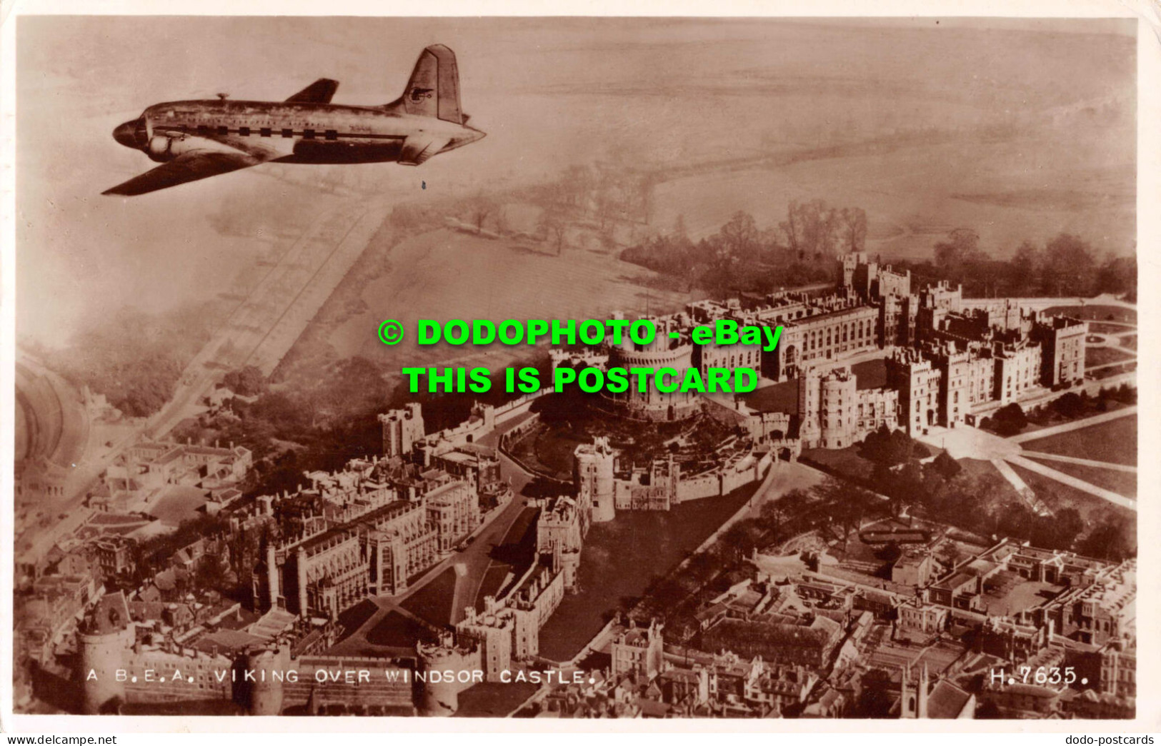 R547394 A B. E. A. Viking Over Windsor Castle. H. 7635. Valentines. RP. 1964 - World