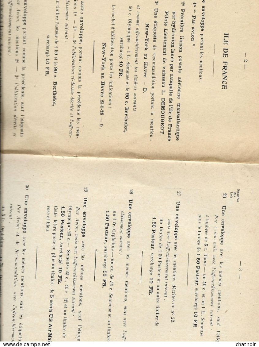 Brochure De Vente  1928  Ile De France 10 Pages Plus Photos / Couv Détachée - Catalogi Van Veilinghuizen