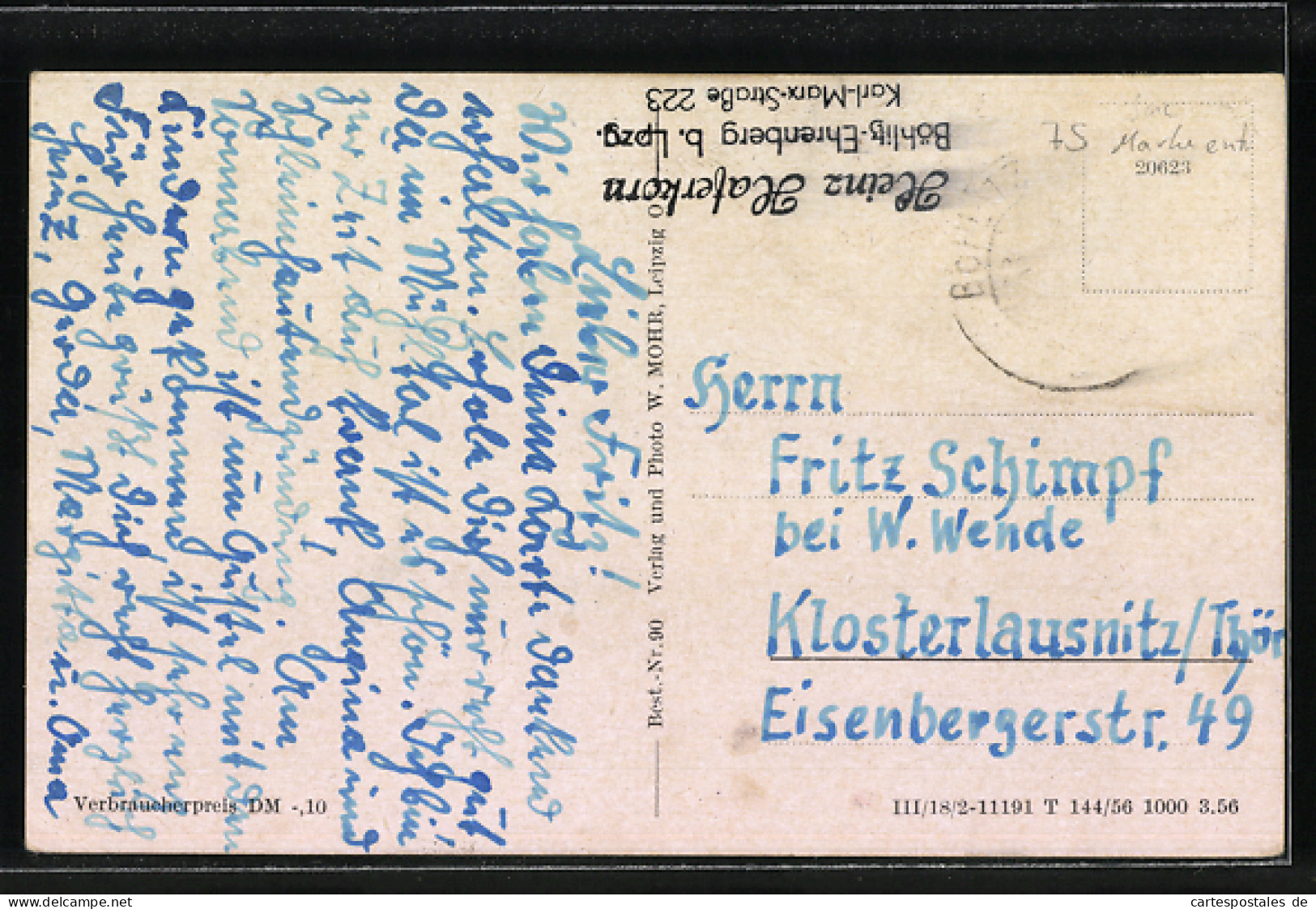 AK Böhlitz-Ehrenberg / S.-A., Karl-Marx-Strasse Mit Strassenbahngleisen  - Other & Unclassified
