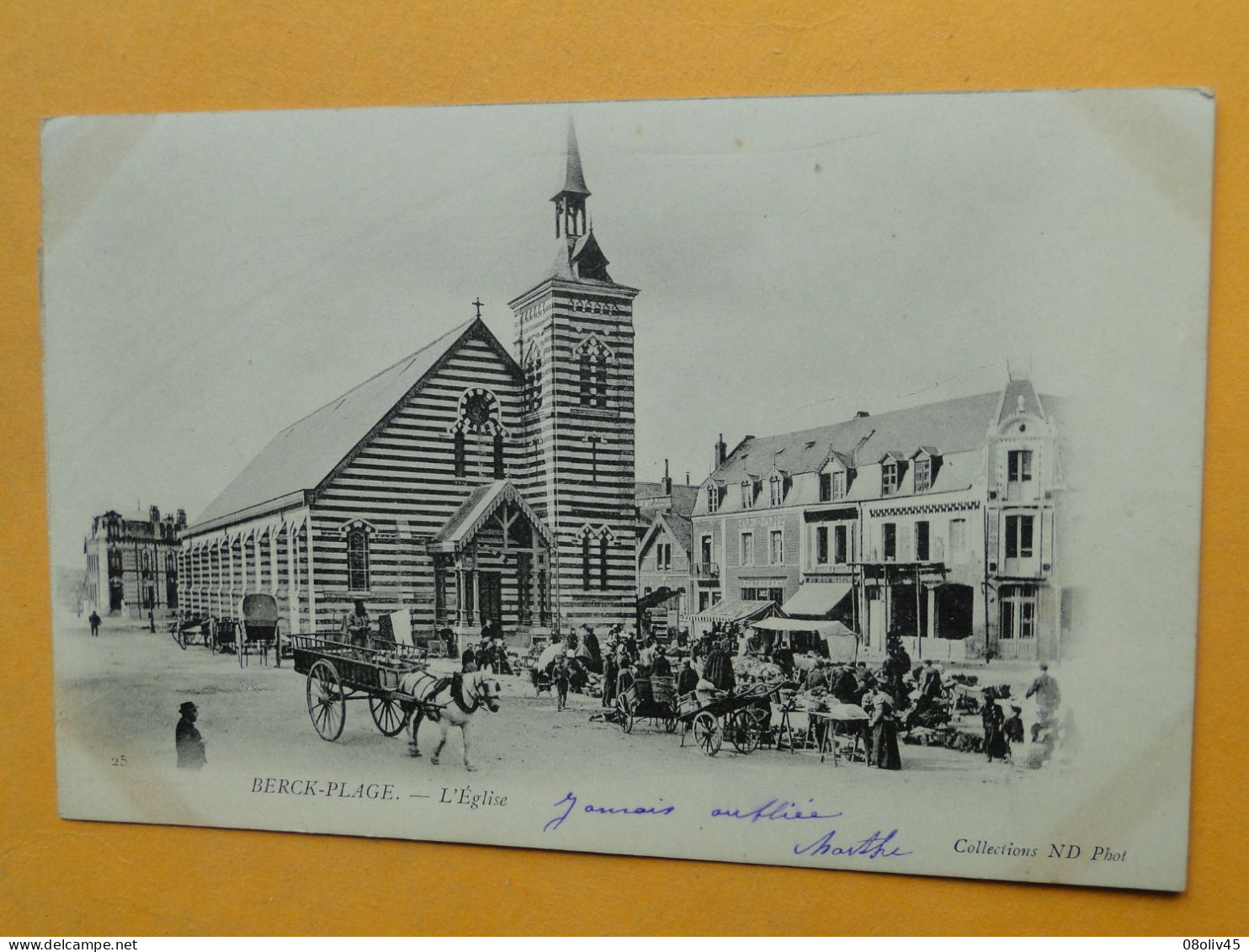 BERCK Plage -- L'Eglise - Jour De Marché - Cpa "précurseur" 1903 - ANIMEE - Berck