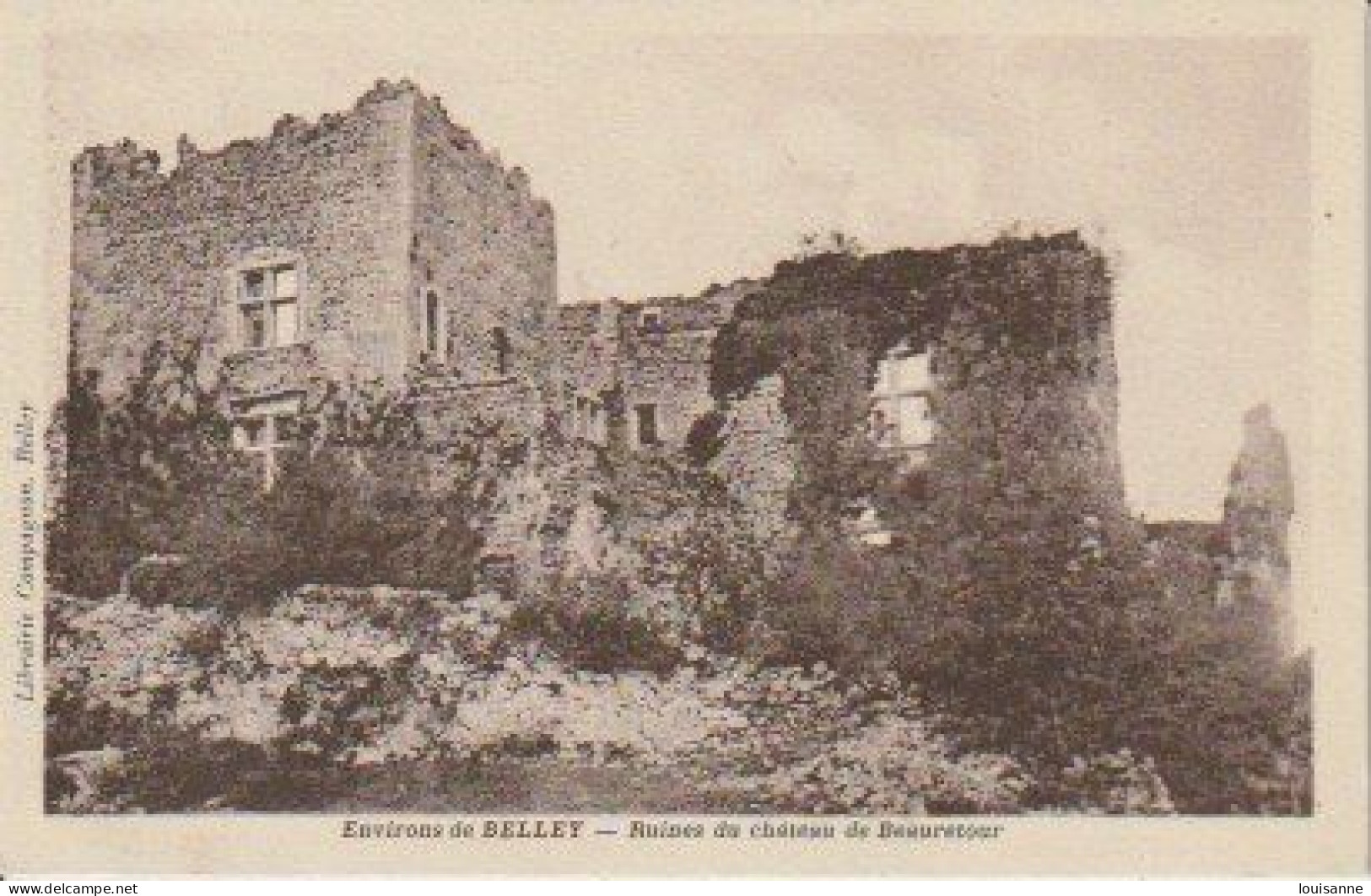 ENVIRONS  DE  BELLEY  (  01  )   RUINES  DU  CHÂTEAU  DE BEAURETOUR   - C  P  A   ( 24  / 4  /  150  ) - Castillos