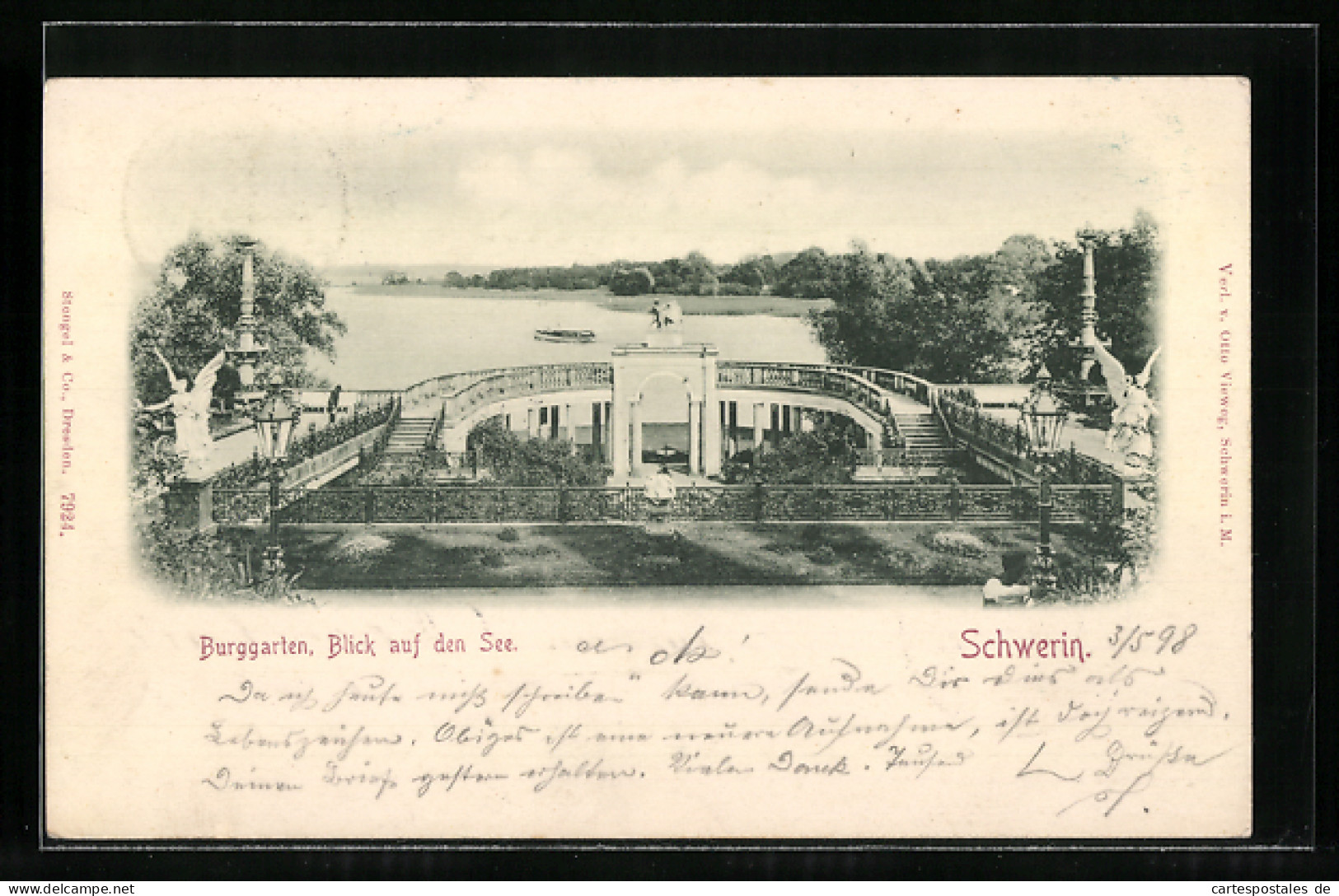 AK Schwerin / Mecklenburg, Burggarten Mit Blick Auf Den See  - Schwerin