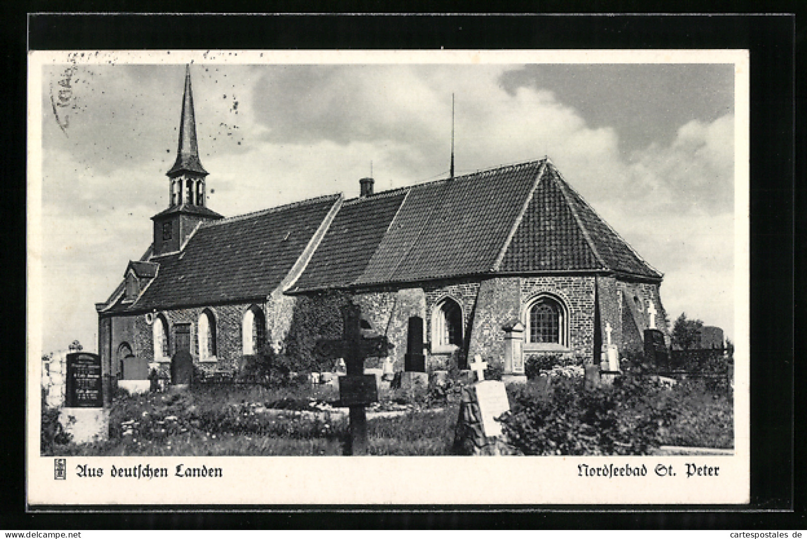 AK St. Peter / Nordsee, Kirche Mit Friedhof  - Sonstige & Ohne Zuordnung