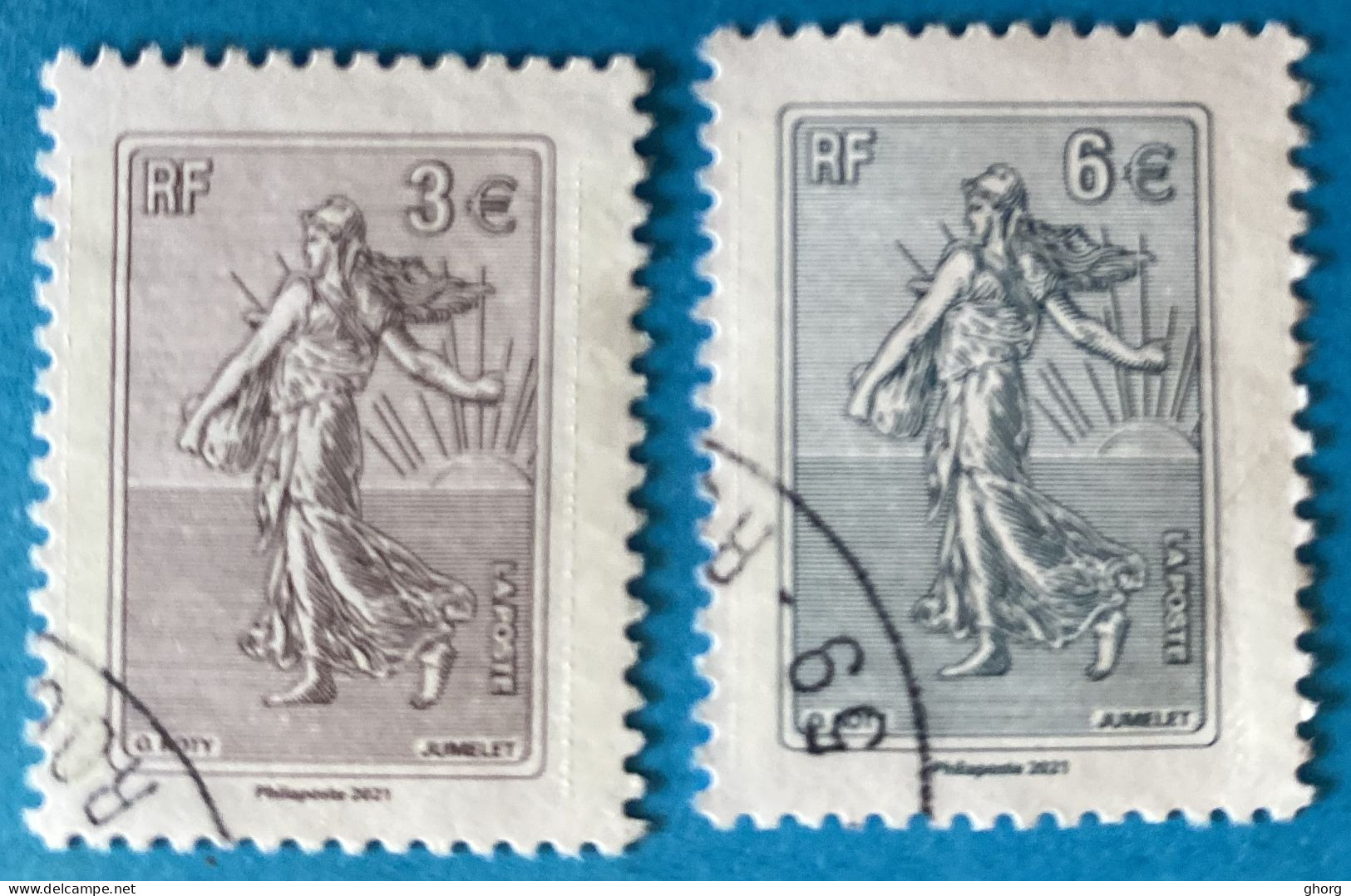 France 2021 : Philatélie, Semeuse Lignée N° 5532 à 5533 Oblitéré - Used Stamps