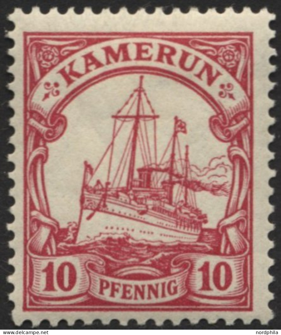 KAMERUN 9 *, 1900, 10 Pf. Dkl`karminrot, Ohne Wz., Falzreste, Pracht, Mi. 45.- - Cameroun