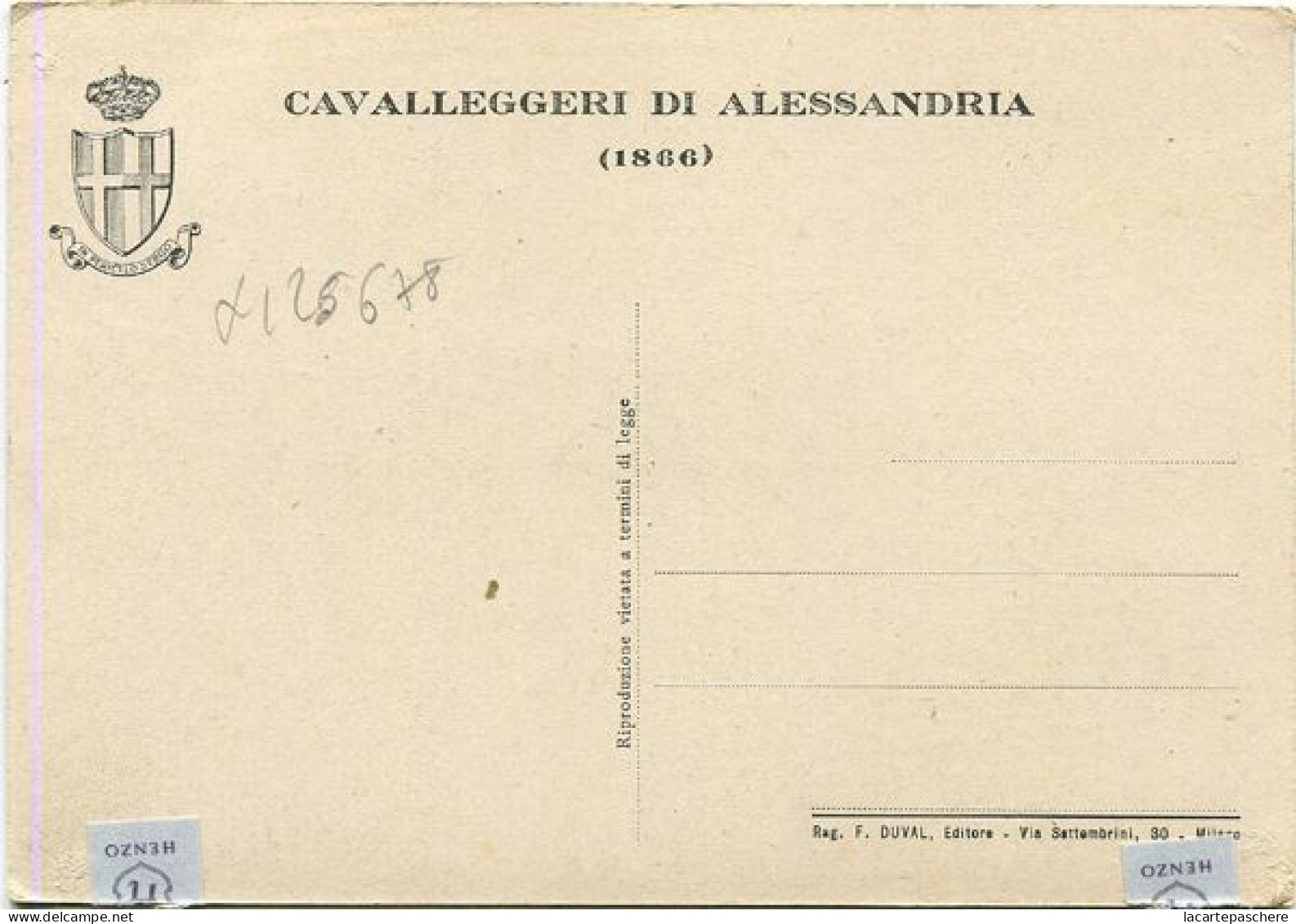 X126678 WWII WW2 WW 2 WW II DUCE BENITO MUSSOLINI ? CAVALLEGGERI DI ALESSANDRIA 1866 - War 1939-45