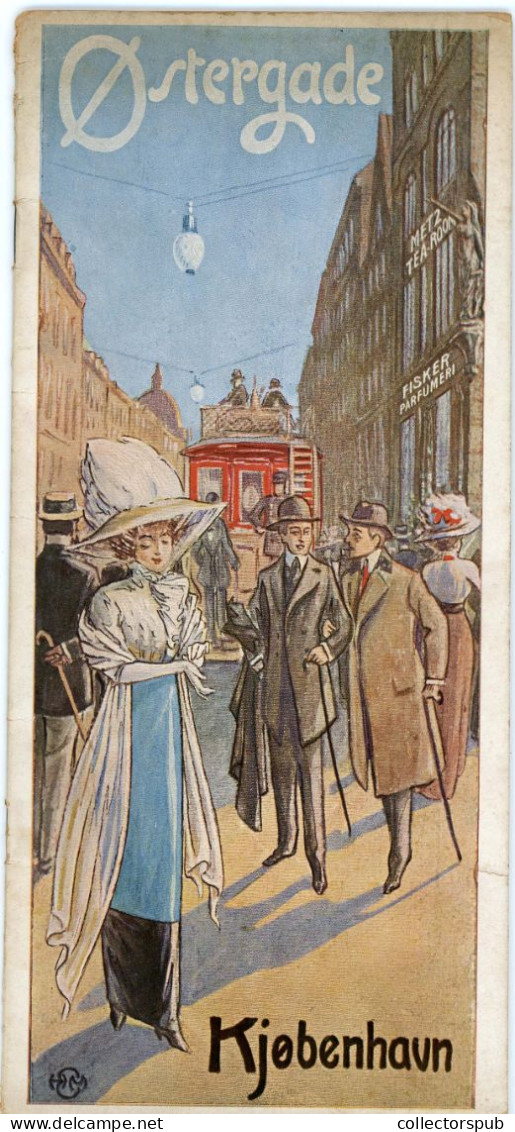 DENMARK  Vintage Original - OSTERGADE - COPENHAGEN 20pg Early Brochure 1910's W Map - Reiseprospekte