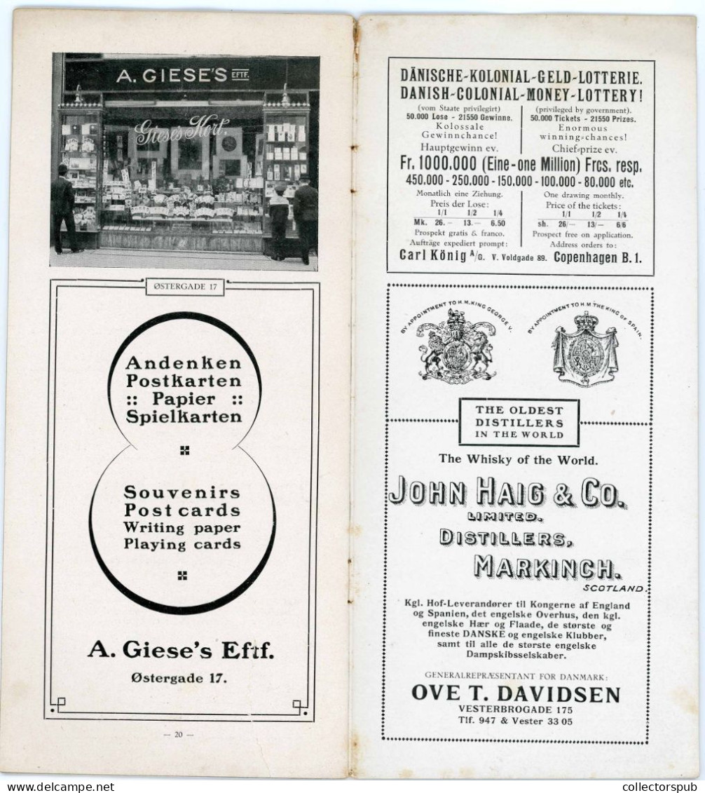 DENMARK  Vintage Original - OSTERGADE - COPENHAGEN 20pg Early Brochure 1910's W Map - Toeristische Brochures