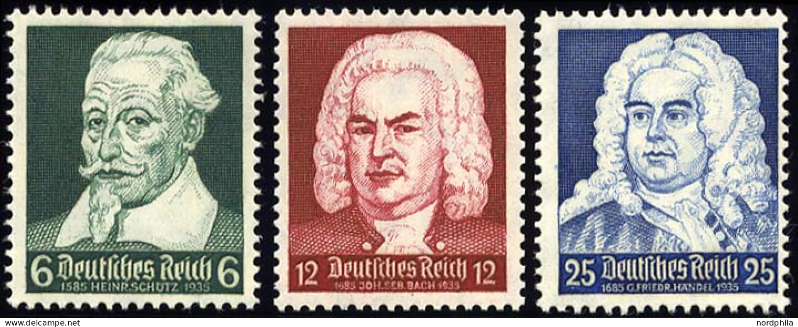 Dt. Reich 573-75 **, 1935, Schütz-, Bach-, Händel-Feier, Prachtsatz, Mi. 32.- - Neufs
