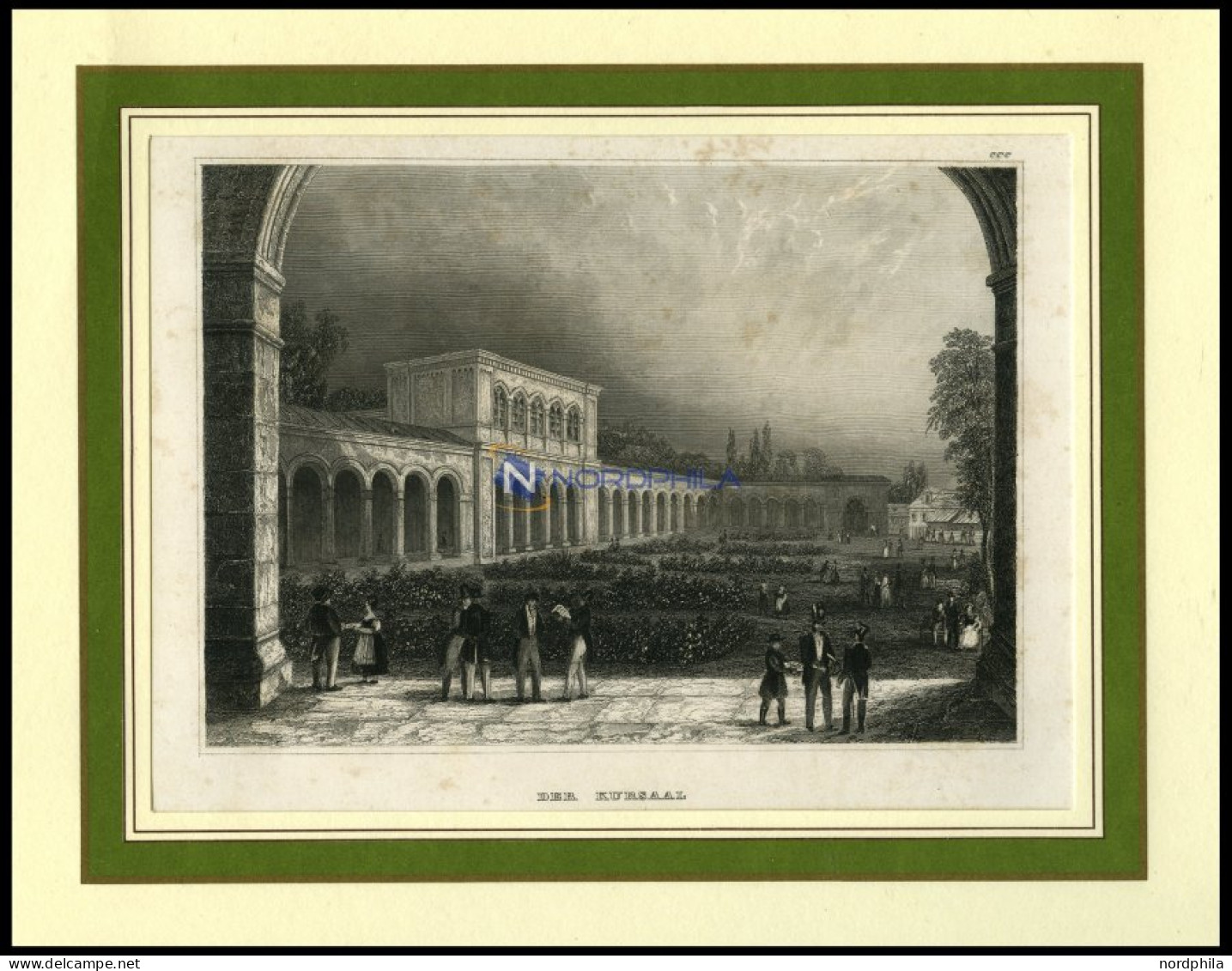 BAD KISSINGEN: Der Kursaal, Stahlstich Von B.I. Um 1840 - Estampes & Gravures