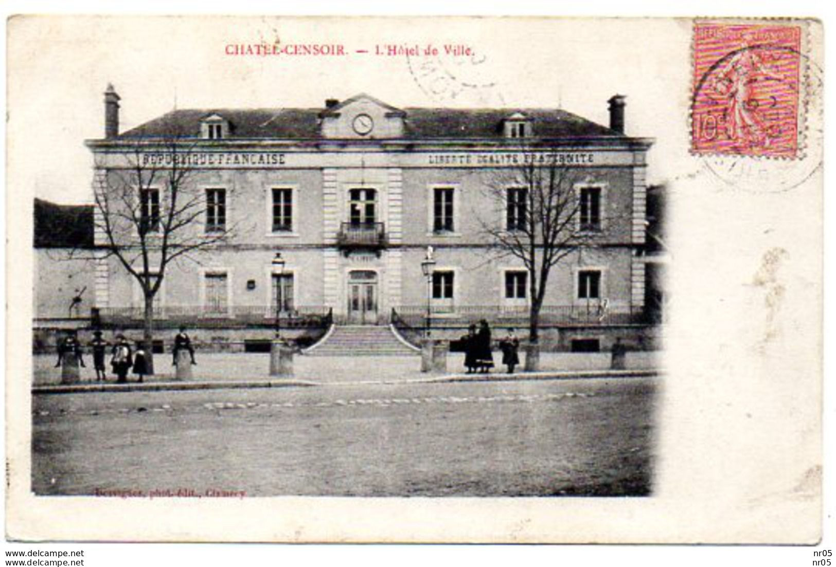 89 - CHATEL - CENSOIR ( Yonne )    - L'Hotel De Ville ( Ecrit Depuis Saint Cyr Les Colons ) - Autres & Non Classés