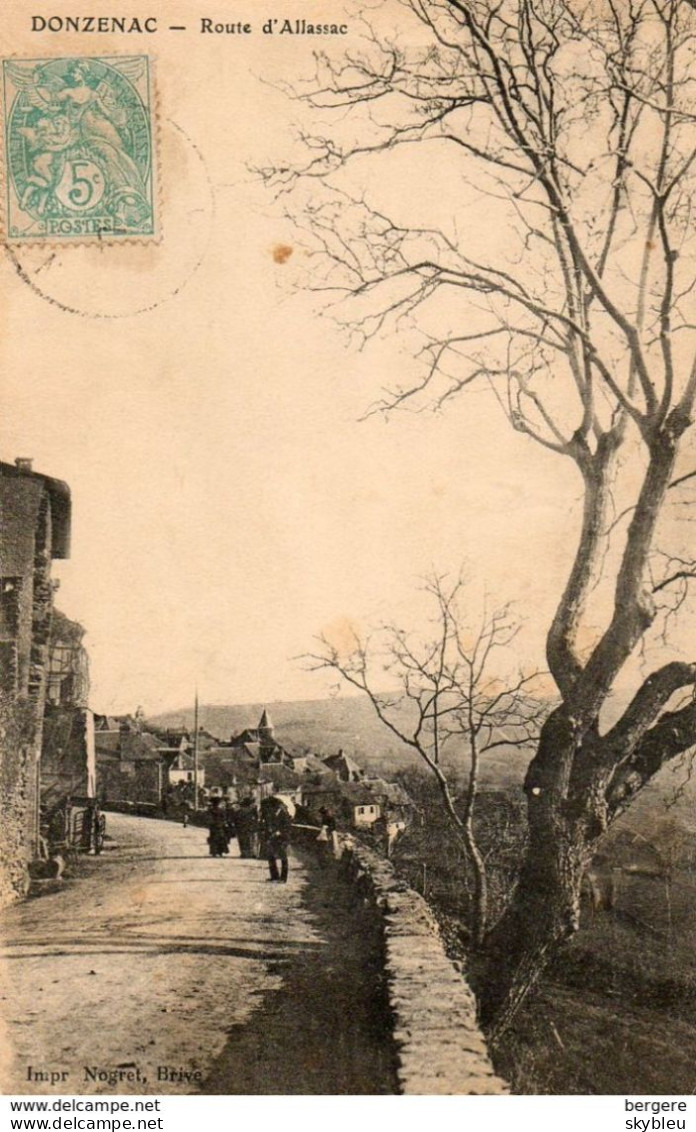 19. CPA - DONZENAC - Route D' Allassac -  Vue De La Ville -  1905 - - Altri & Non Classificati