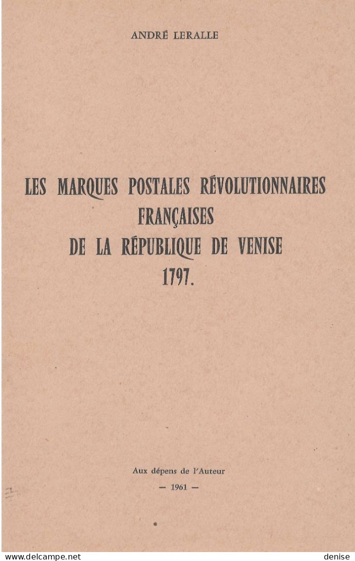 Catalogue Des Marques Postales - Republique De Venise - 1797 - Frankrijk
