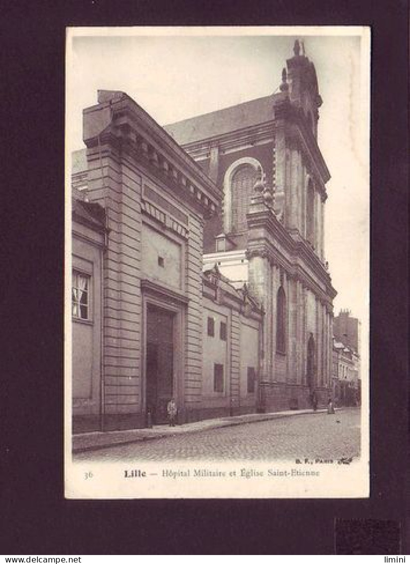 59 - LILLE - HOPITAL MILITAIRE ET ÉGLISE SAINT-ETIENNE - ANIMÉE -  - Lille