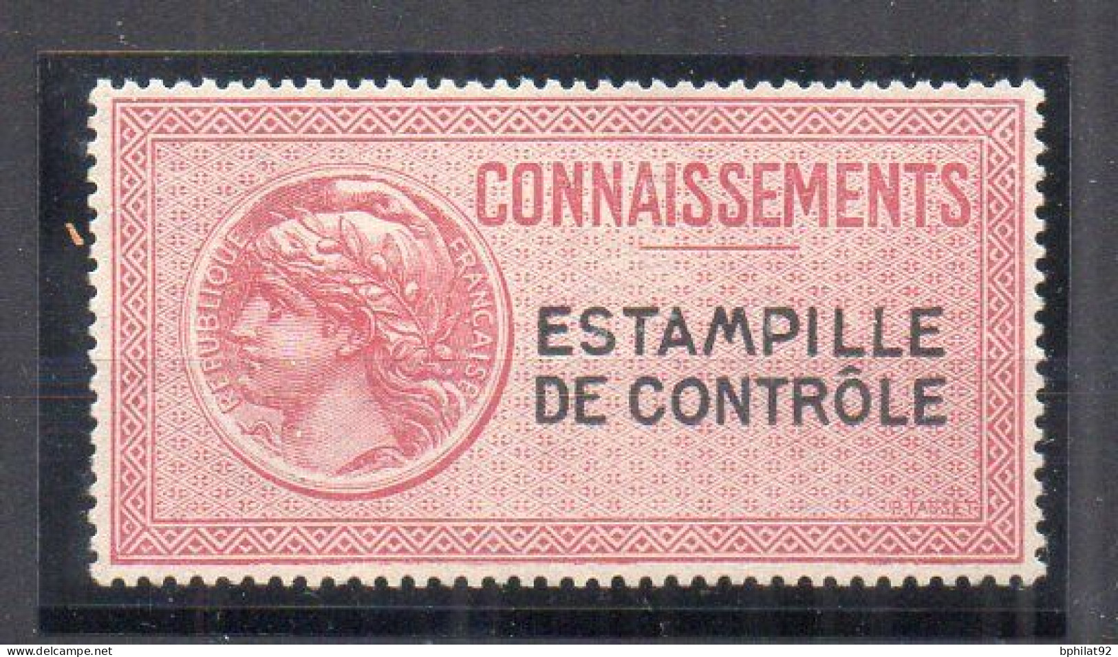 !!! FISCAUX, CONNAISSEMENT N°19b LEGENDE SUR DEUX LIGNES NEUF* SIGNE CALVES - Timbres