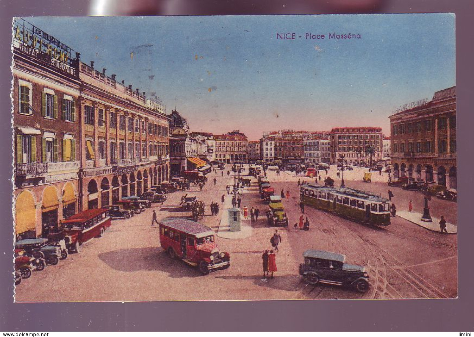 06 - NICE - PLACE MASSENA - AUTOMOBILE - TRAMWAYS - COLORISÉE -  - Tráfico Rodado - Auto, Bus, Tranvía