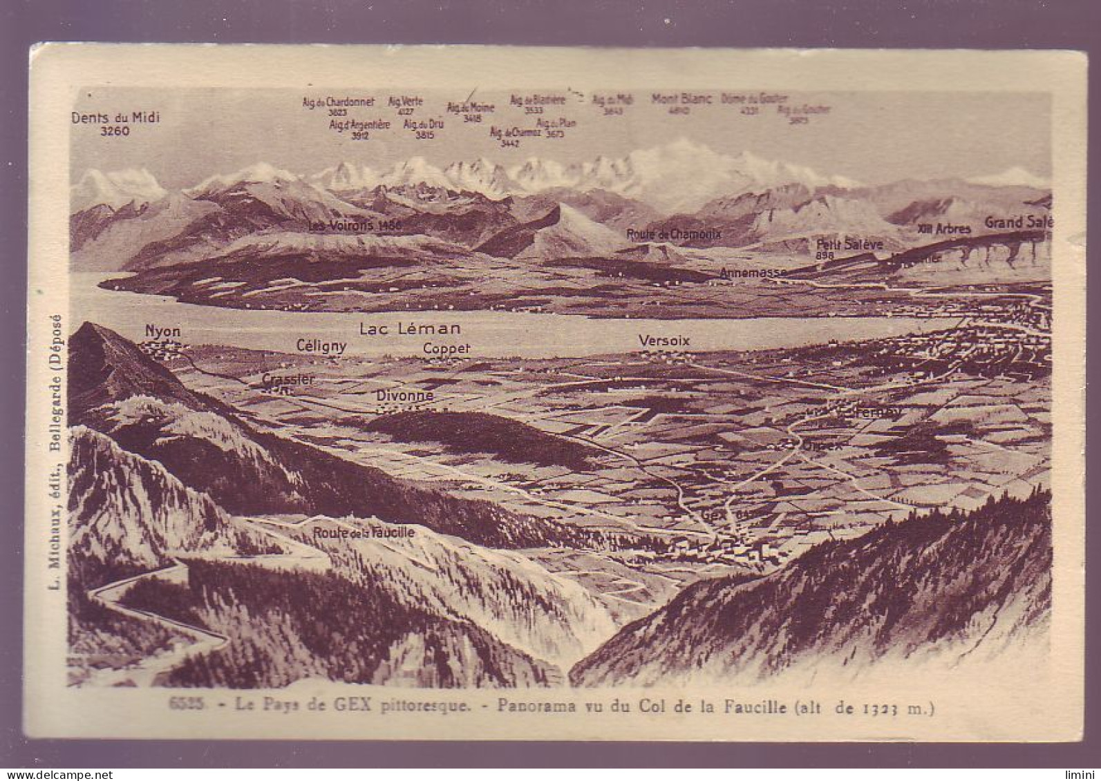 01 - PAYS DE GEX - CARTE ILLUSTRÉE - PANORAMA DU COL DE LA FAUCILLE -  - Gex