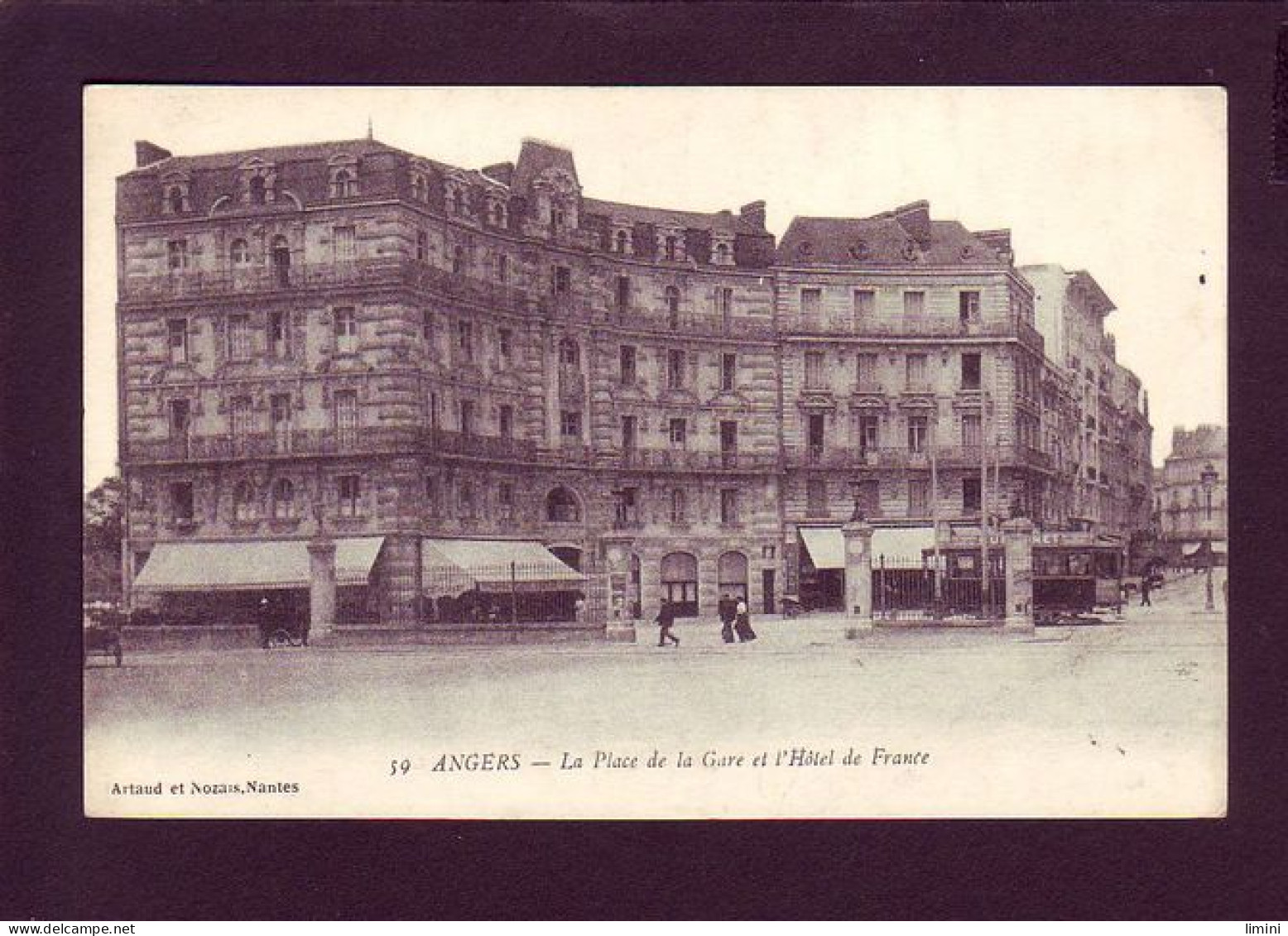 49 - ANGERS - PLACE DE LA GARE ET L'HOTEL DE FRANCE - ANIMÉE - TRAMWAYS -  - Angers