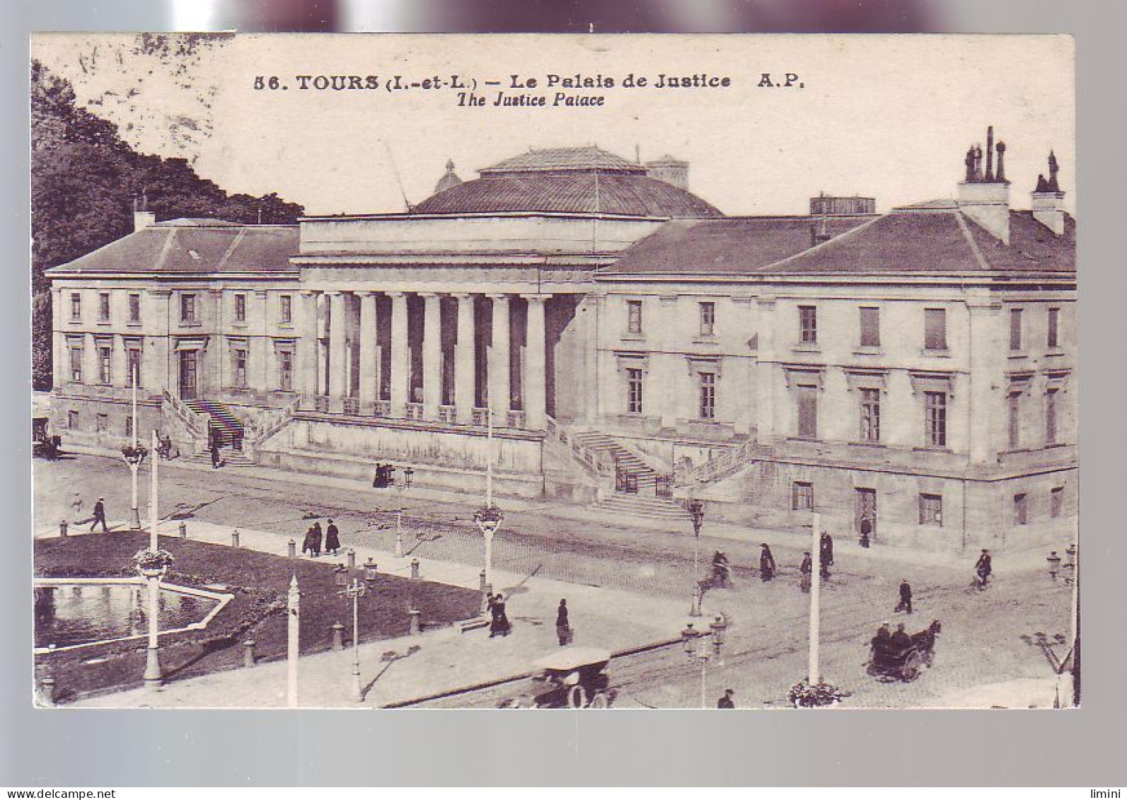 37 - TOURS - LE PALAIS DE JUSTICE - ANIMÉE - ATTELAGE -  - Tours