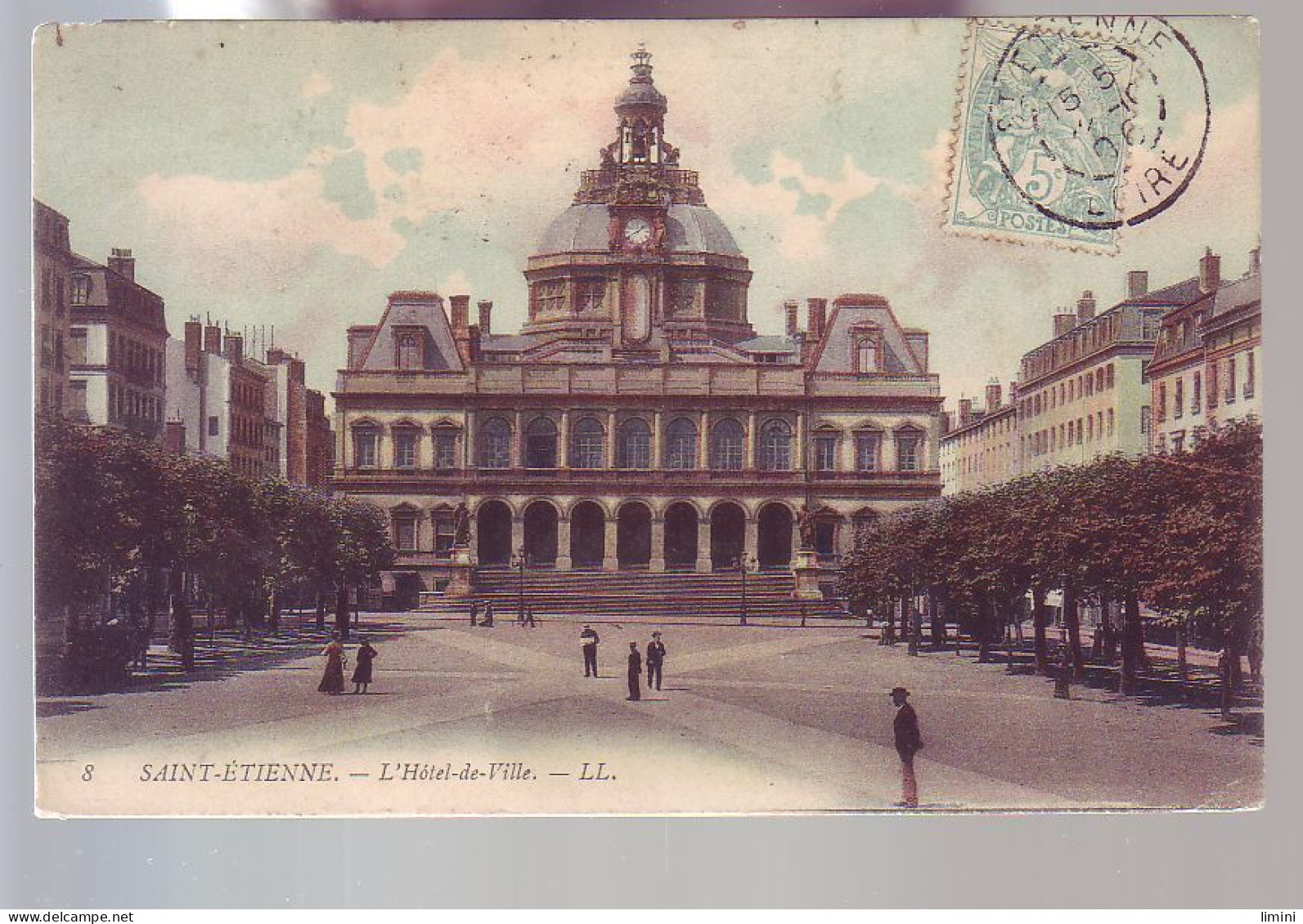 42 - SAINT-ETIENNE - HOTEL DE VILLE - ANIMÉE - COLORISÉE -  - Saint Etienne