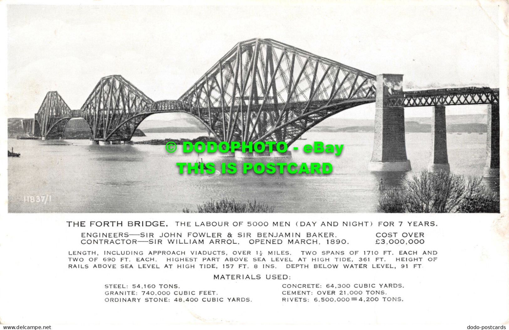 R547443 11837 1. Forth Bridge. Silveresque Postcard. Valentines - Monde