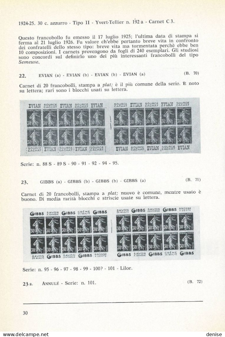 Francobolli Pubblicitari Emessi In Francia : La Semeuse - 1970 - 80 Pages - Frankrijk