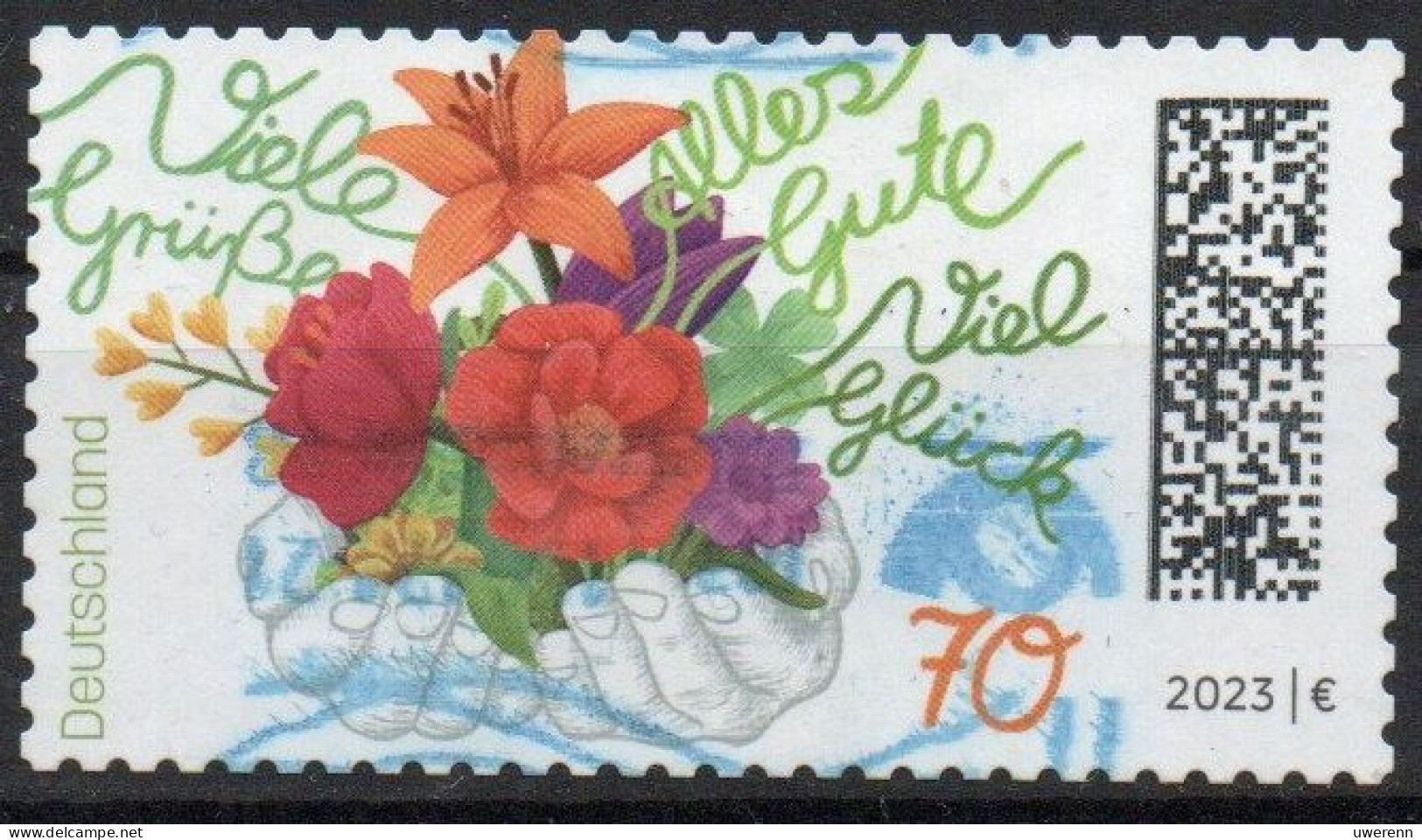 Deutschland 2023. Blumengruß, Selbstklebend, Mi 3757 Gestempelt - Used Stamps