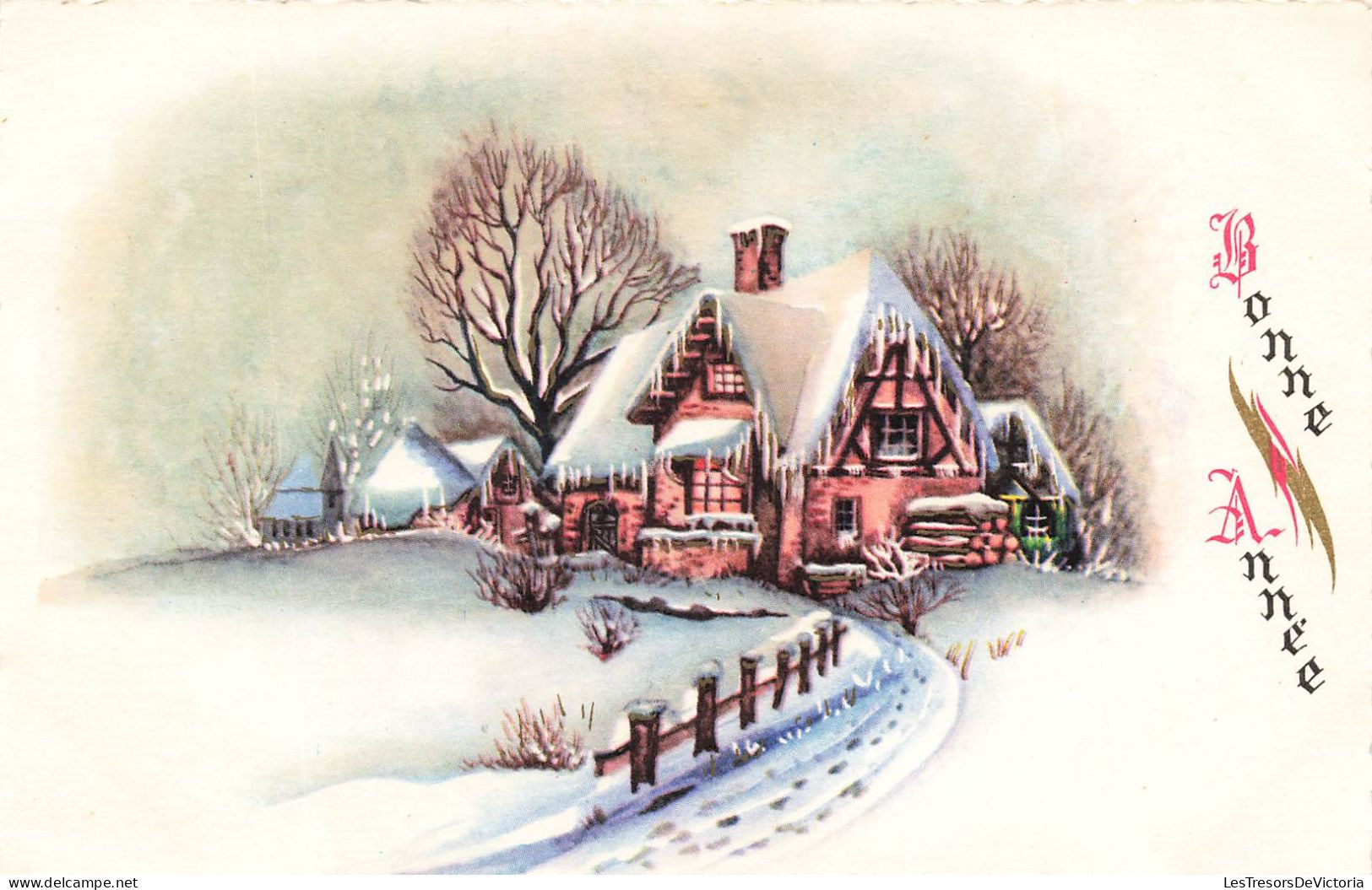 FETES - VOEUX - Bonne Année - Maison - Neige - Carte Postale - Other & Unclassified