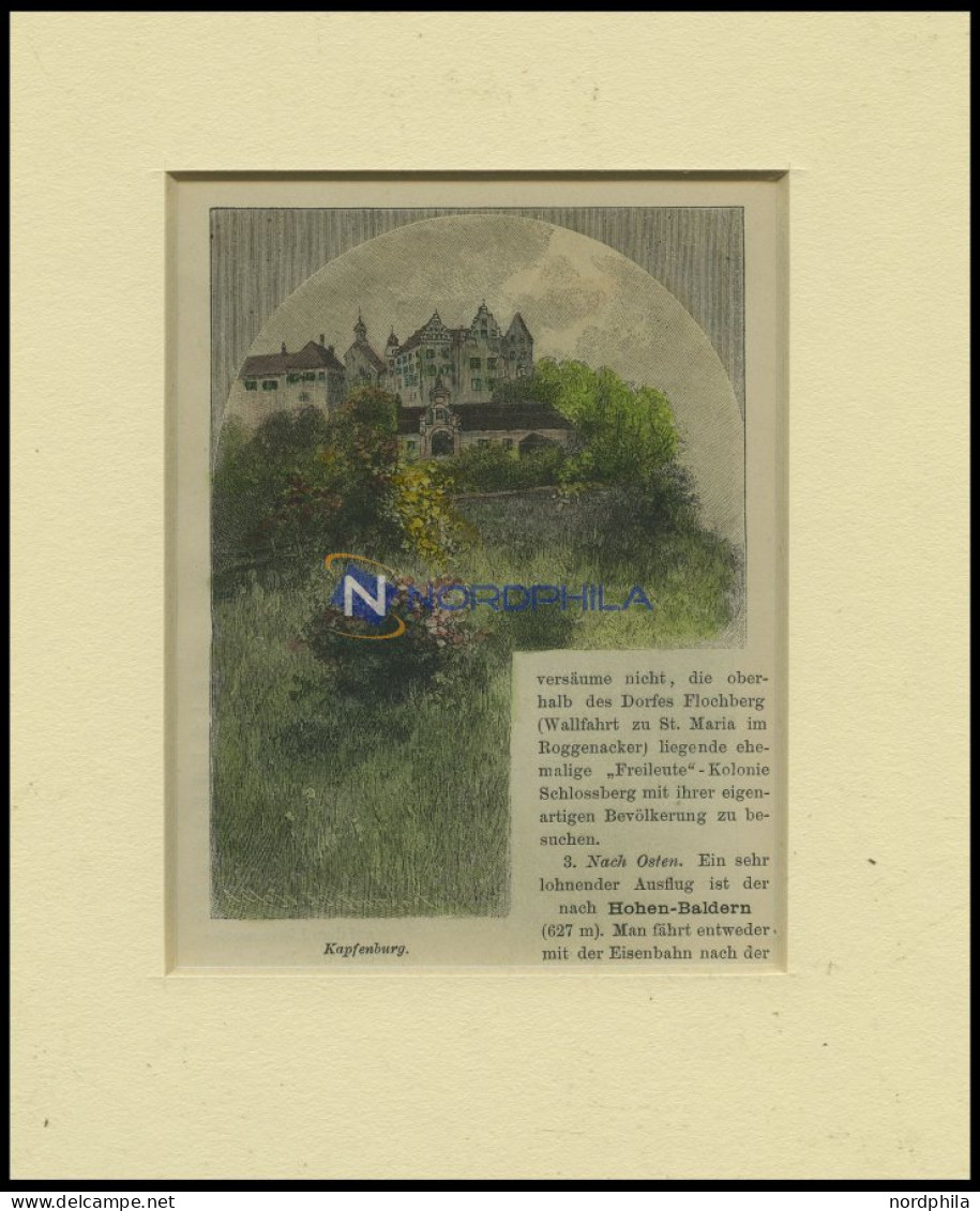 LAUCHHEIM: Die Kapfenburg, Kolorierter Holzstich Um 1880 - Stampe & Incisioni