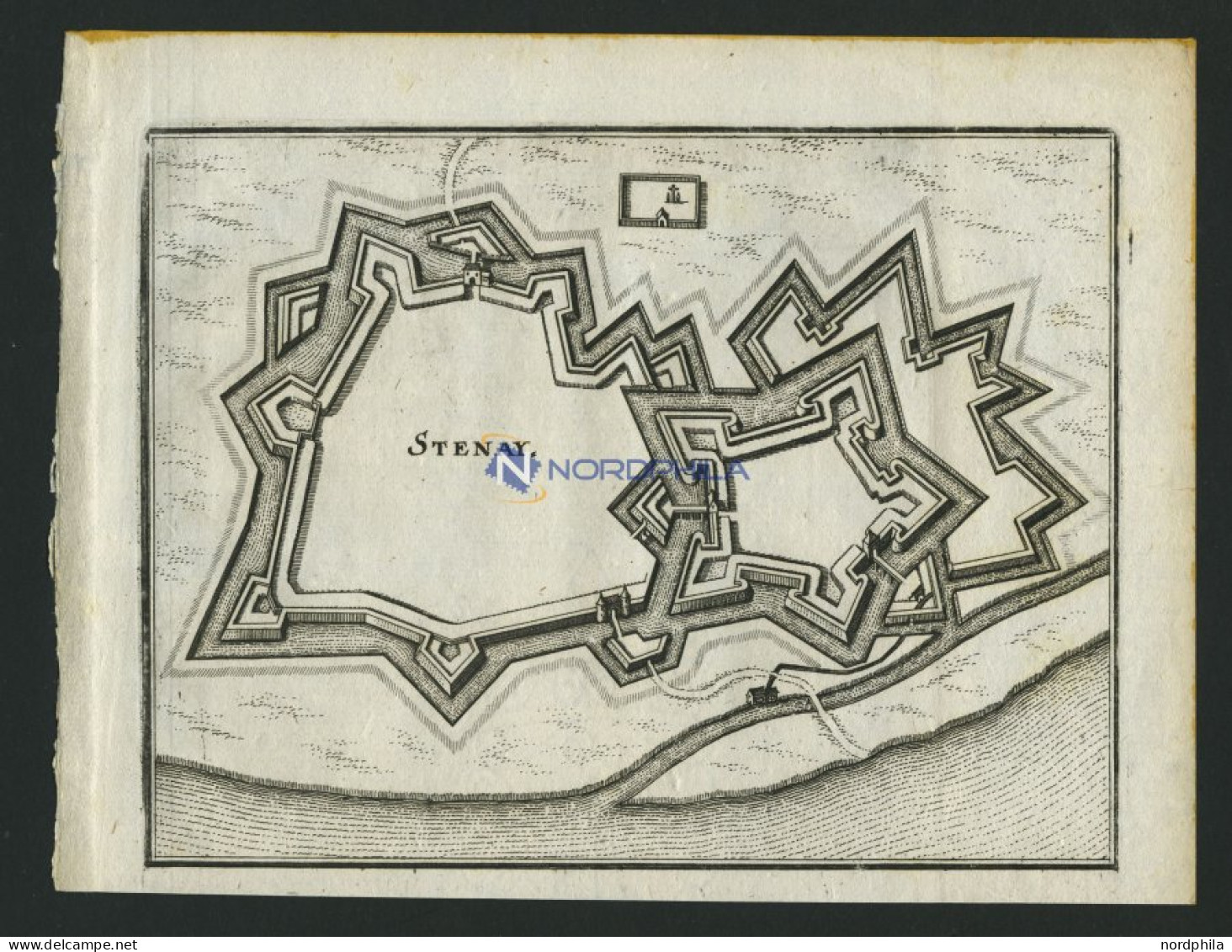 STENAY, Grundrißplan, Kupferstich Von Merian Um 1645 - Litografia