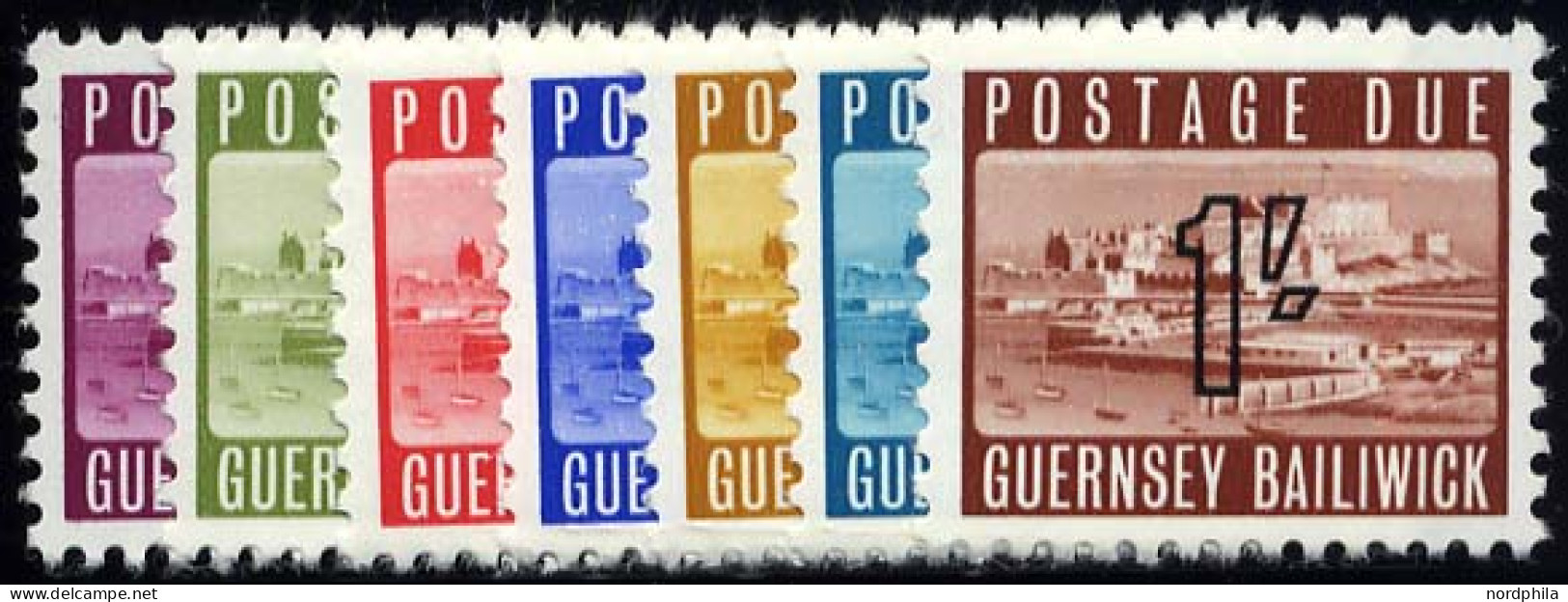 GUERNSEY P 1-7 **, Portomarken: 1969, Porto, Prachtsatz, Mi. 45.- - Guernsey