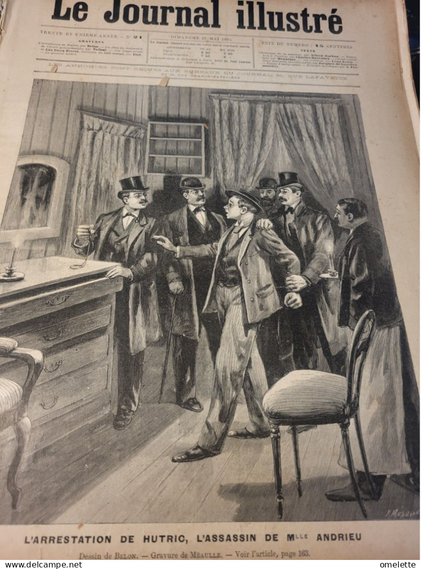 JOURNAL ILLUSTRE 94 / ARRESTATION HUTRIC ASSASSIN DE Melle ANDRIEU /CENTENAIRE POLYTECHNIQUE /GENERAL ANDRE - Zeitschriften - Vor 1900