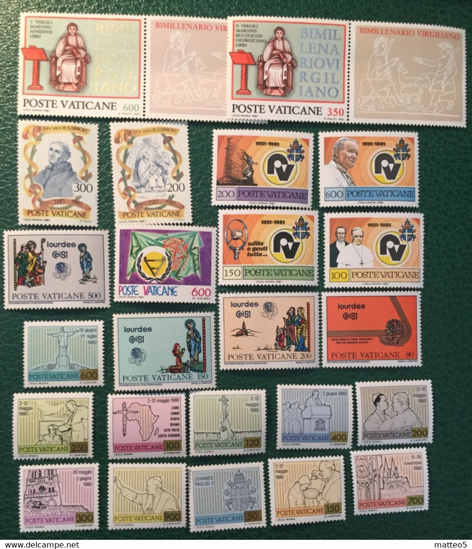 1981 - Vaticano -  Serie Annata Completa - 24 Valori - Nuovo - Unused Stamps