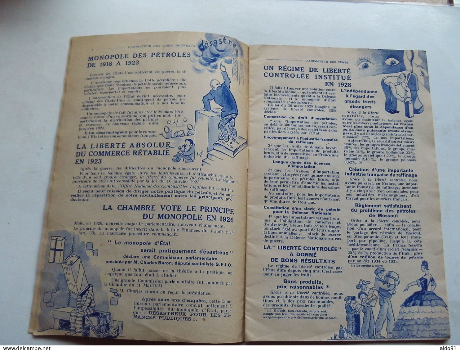 (Revue ancienne - 1933) - L'ANIMATEUR des TEMPS NOUVEAUX N° Spécial 394 " La FRANCE dépouillée par les Monopoles "