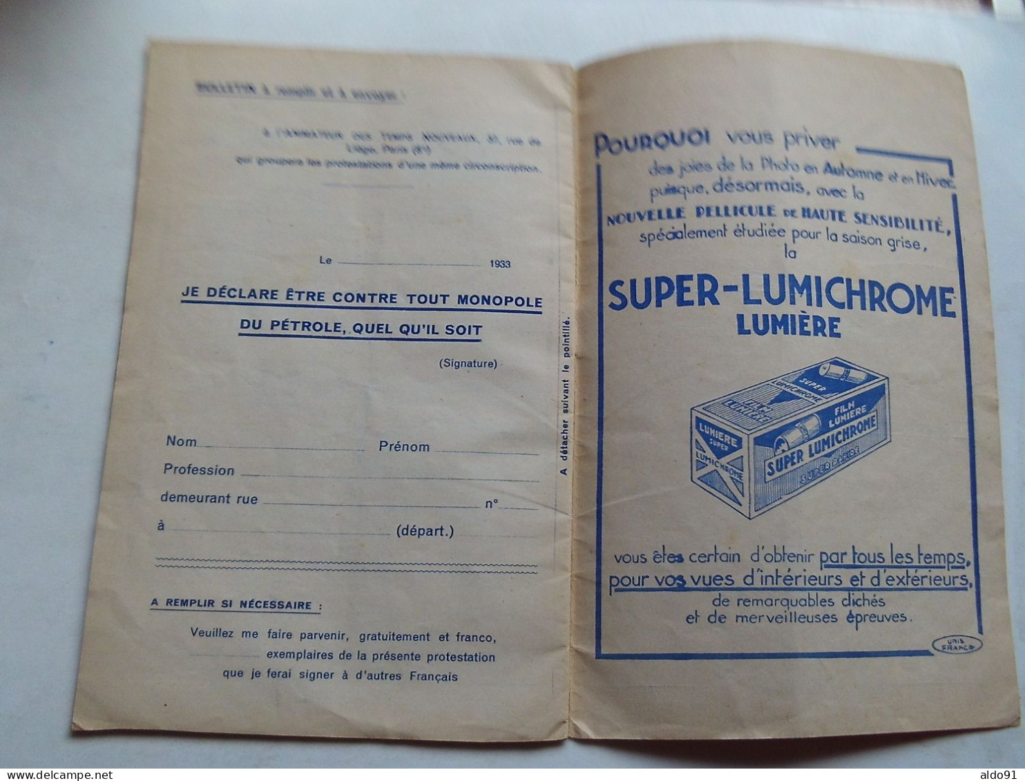 (Revue ancienne - 1933) - L'ANIMATEUR des TEMPS NOUVEAUX N° Spécial 394 " La FRANCE dépouillée par les Monopoles "